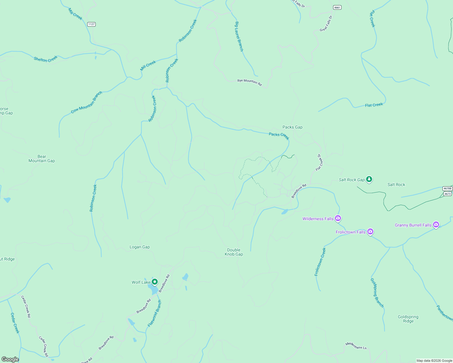 map of restaurants, bars, coffee shops, grocery stores, and more near 3 Bulls Gap Road in Glenville