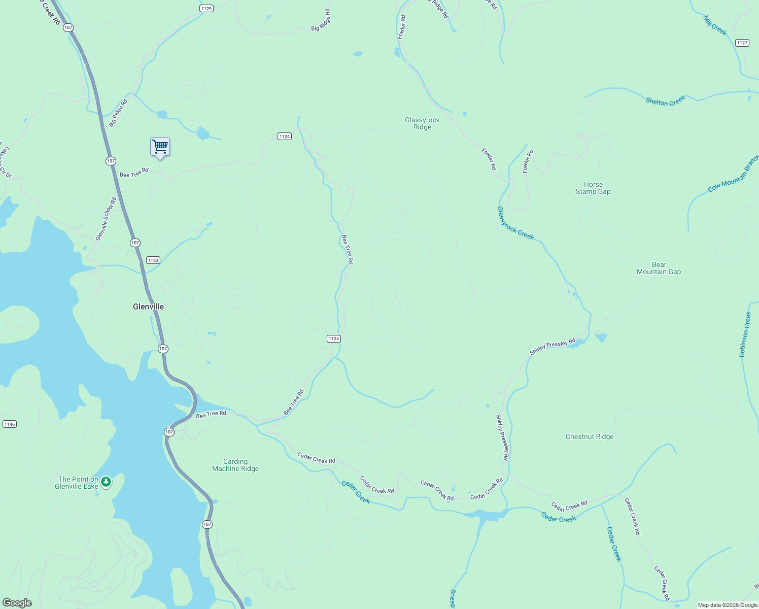 map of restaurants, bars, coffee shops, grocery stores, and more near 546 Stinger Ridge in Glenville