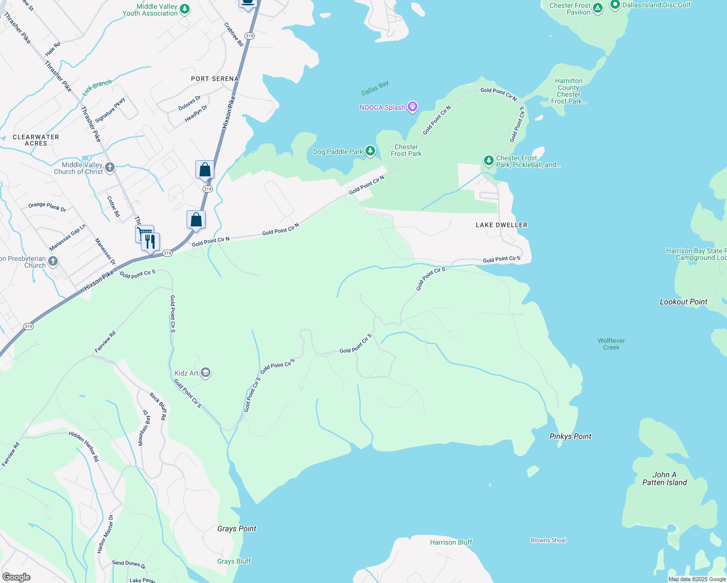 map of restaurants, bars, coffee shops, grocery stores, and more near 2915 Gold Point Circle South in Hamilton