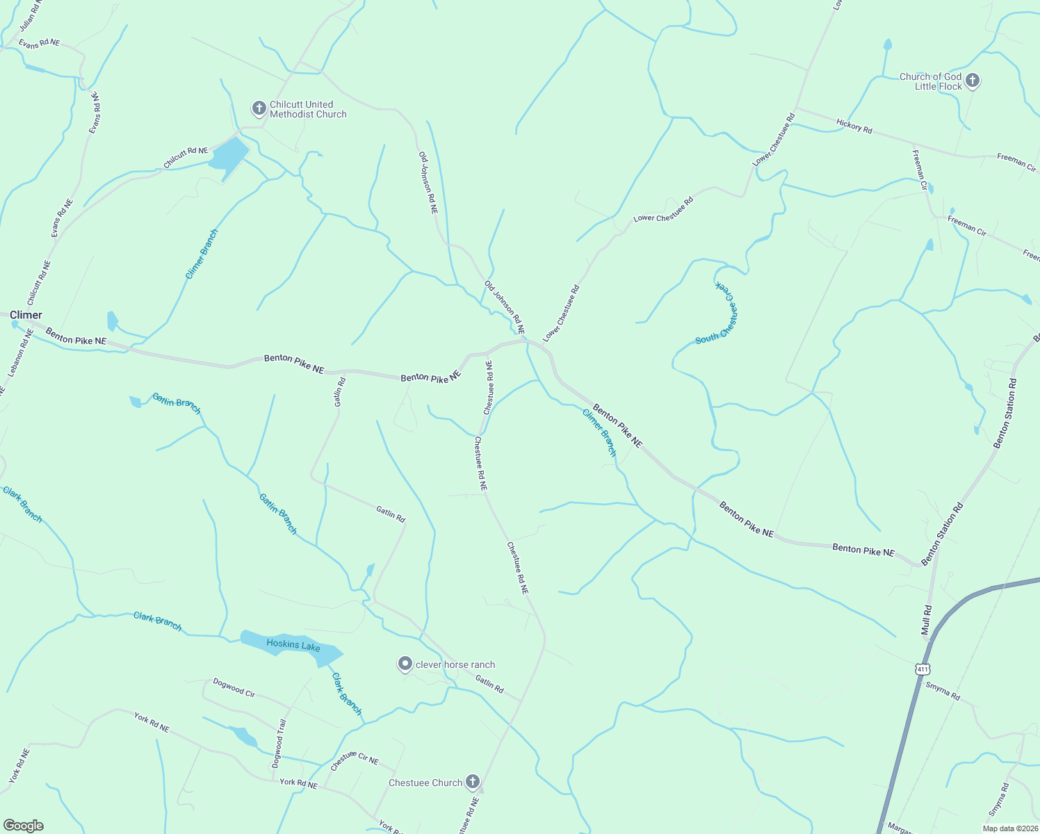 map of restaurants, bars, coffee shops, grocery stores, and more near 1670 Chestuee Road Northeast in Cleveland