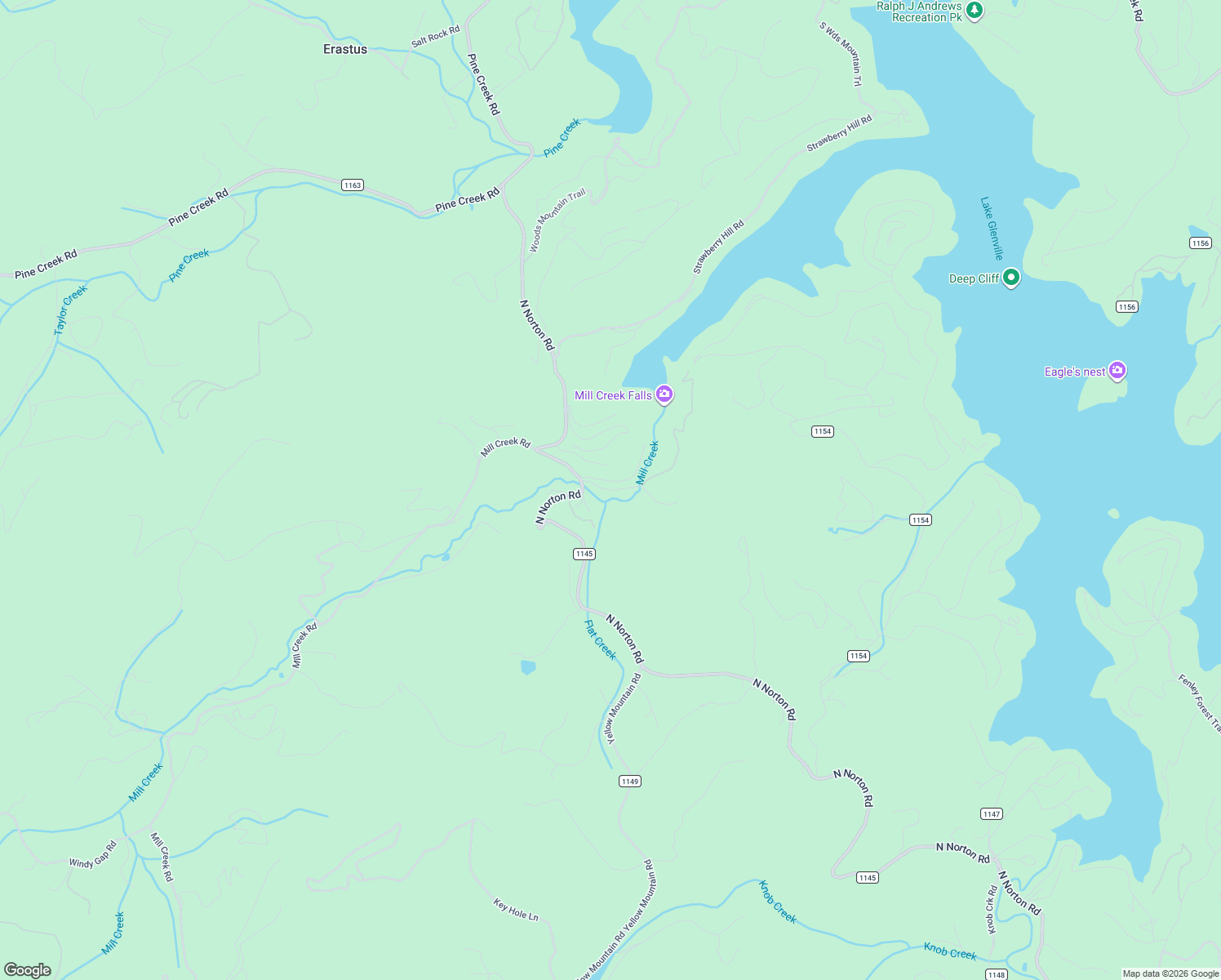 map of restaurants, bars, coffee shops, grocery stores, and more near 226 Broken Oak Trail in Cullowhee