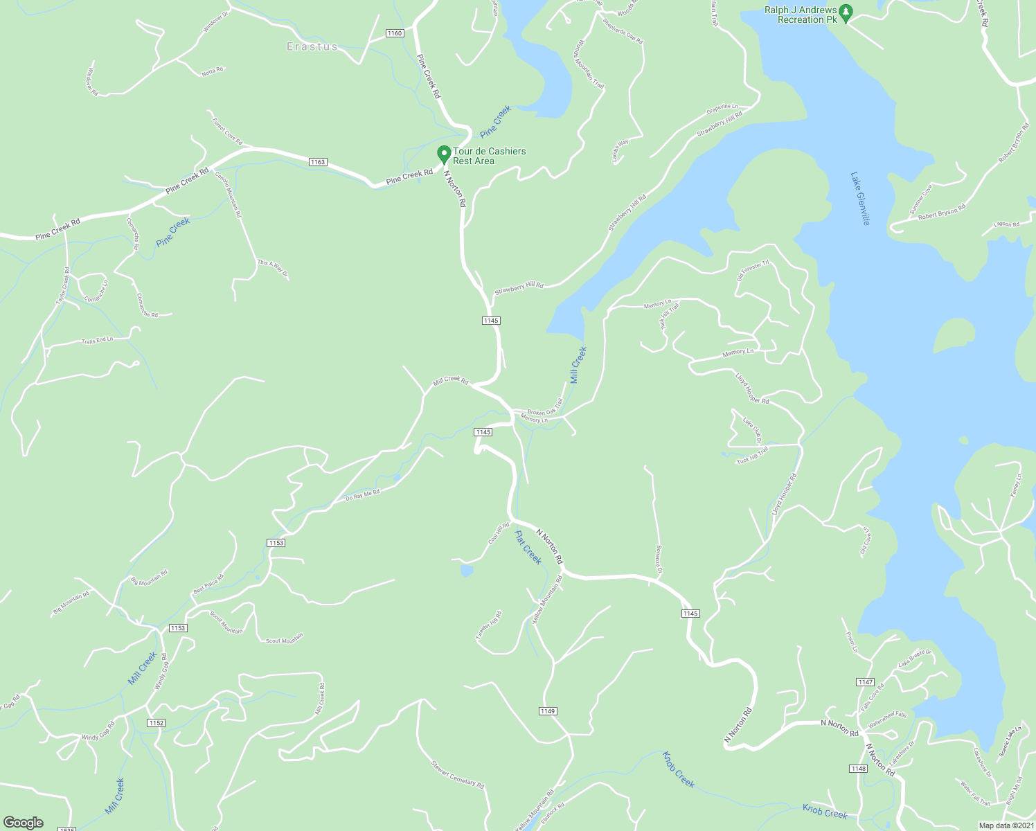 map of restaurants, bars, coffee shops, grocery stores, and more near 6 Memory Lane in Cullowhee