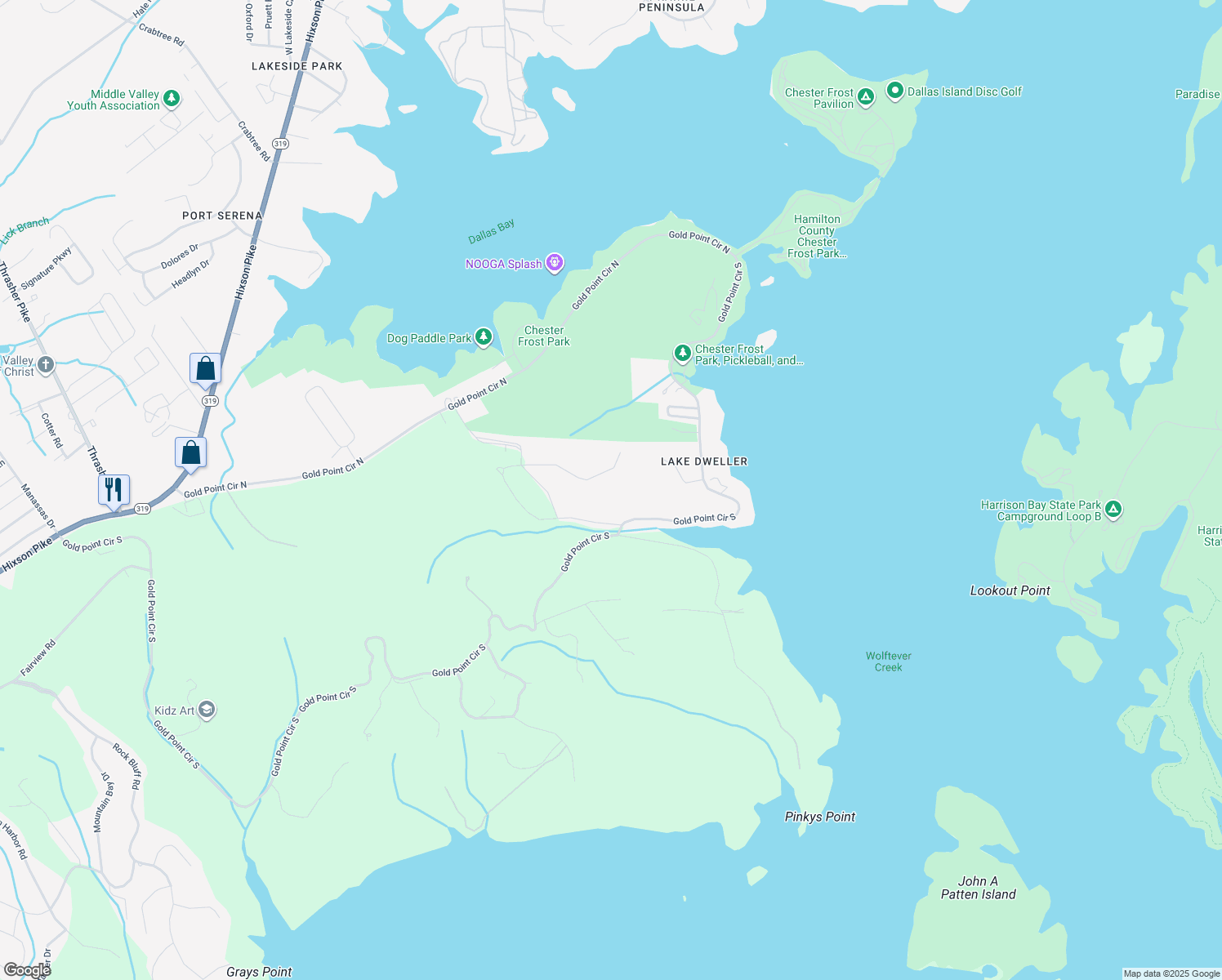 map of restaurants, bars, coffee shops, grocery stores, and more near 7908 Cove Ridge Drive in Hamilton County