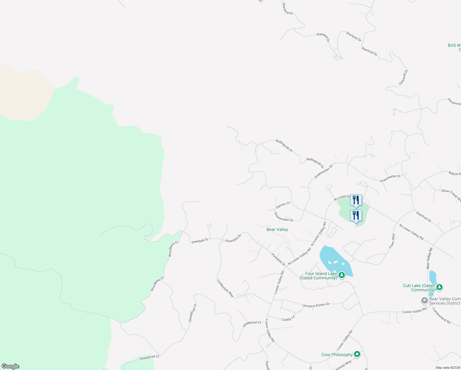 map of restaurants, bars, coffee shops, grocery stores, and more near 24500 Heather Court in Tehachapi