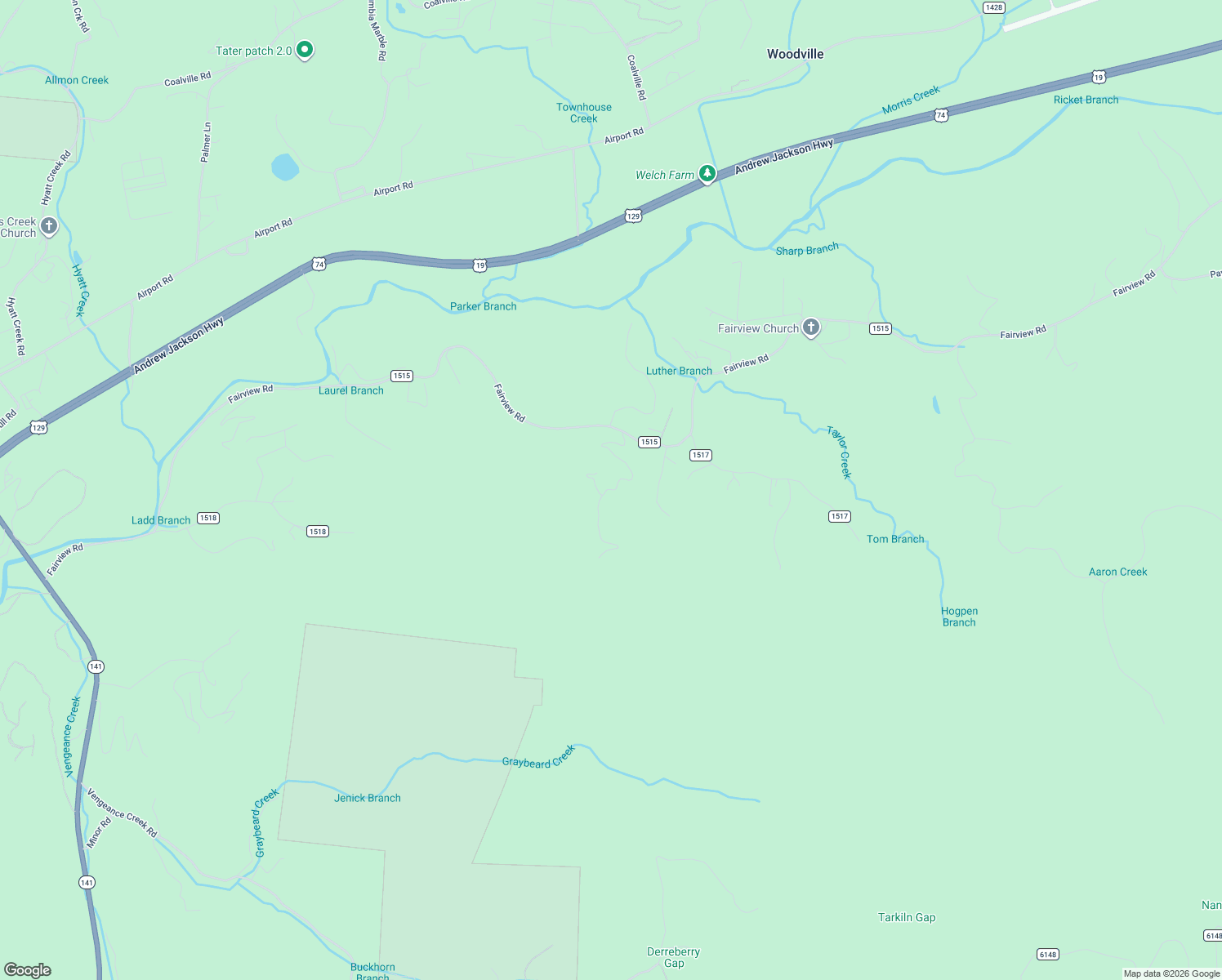 map of restaurants, bars, coffee shops, grocery stores, and more near Black Rock Trail in Cherokee County