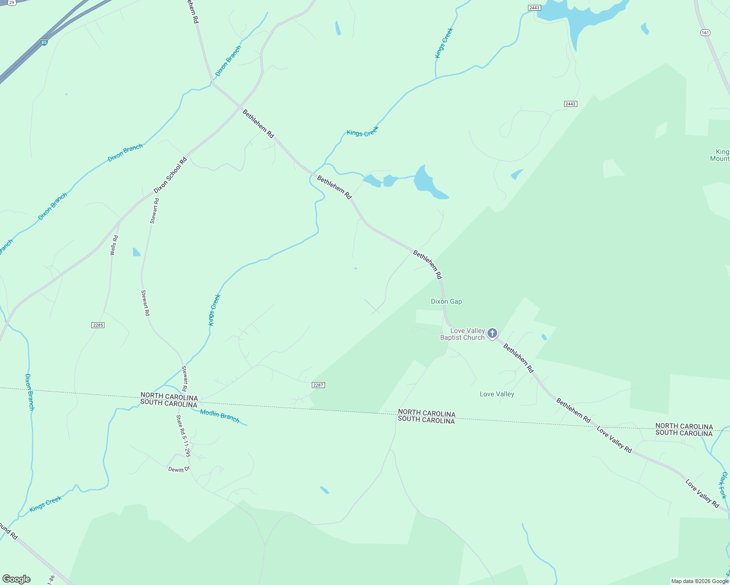 map of restaurants, bars, coffee shops, grocery stores, and more near 126 Hunters Field Way in Kings Mountain