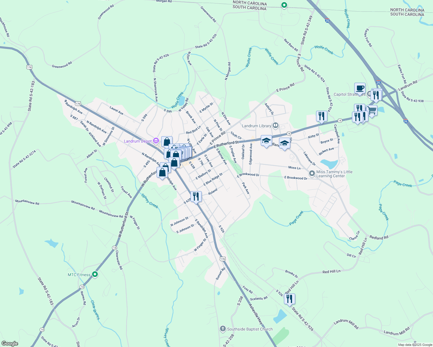 South Lee Avenue, Landrum SC Walk Score