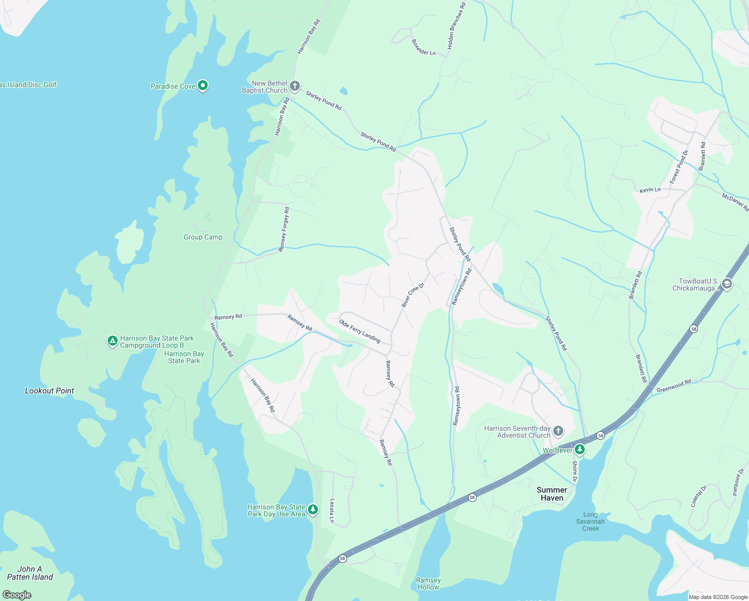 map of restaurants, bars, coffee shops, grocery stores, and more near 6520 Rolling River Road in Harrison