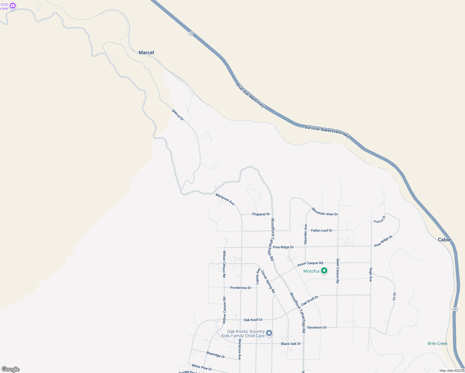 map of restaurants, bars, coffee shops, grocery stores, and more near 182 West Tehachapi Boulevard in Tehachapi