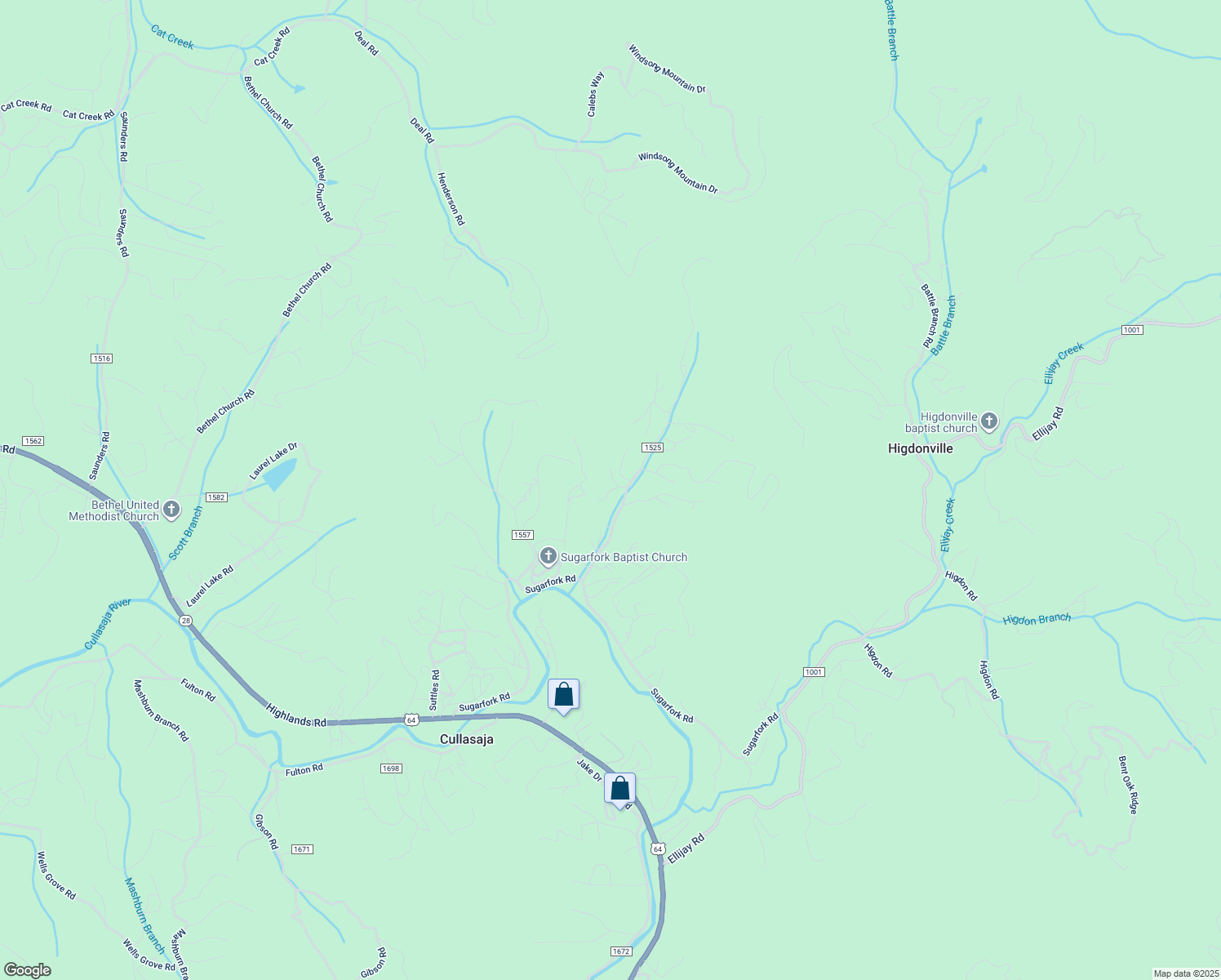 map of restaurants, bars, coffee shops, grocery stores, and more near Teem Trail in Macon County