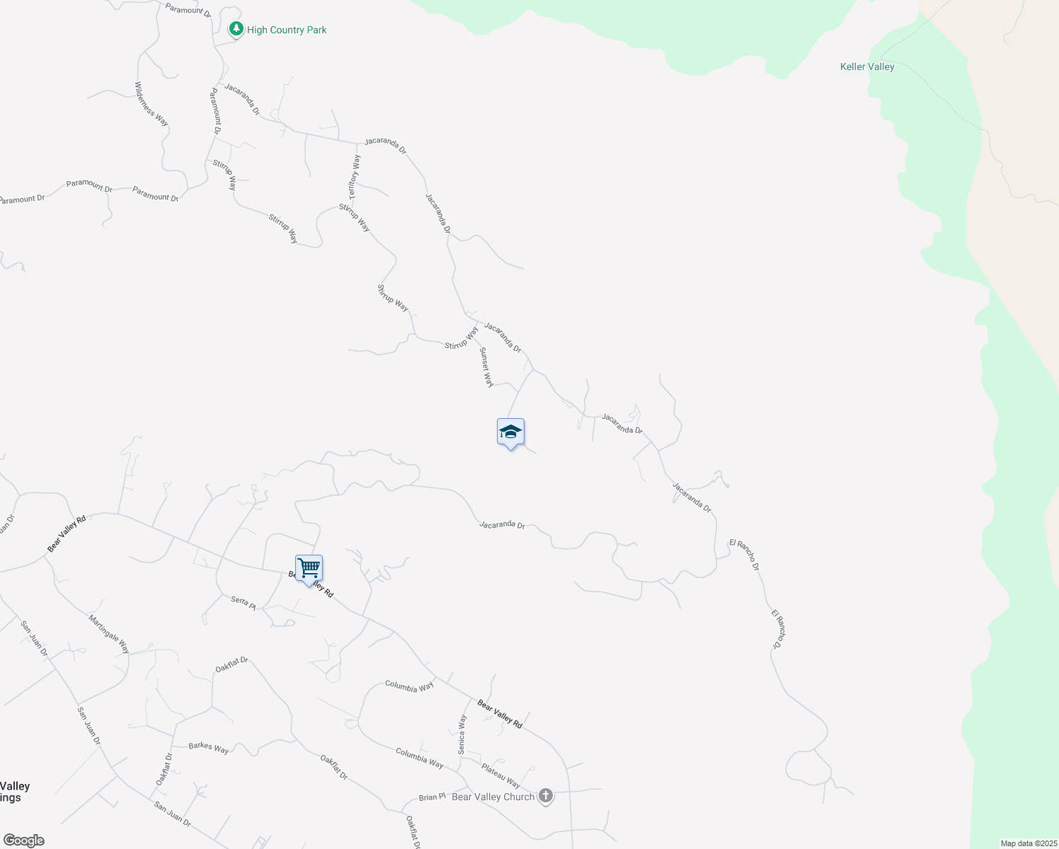 map of restaurants, bars, coffee shops, grocery stores, and more near 26500 Winchester Court in Tehachapi