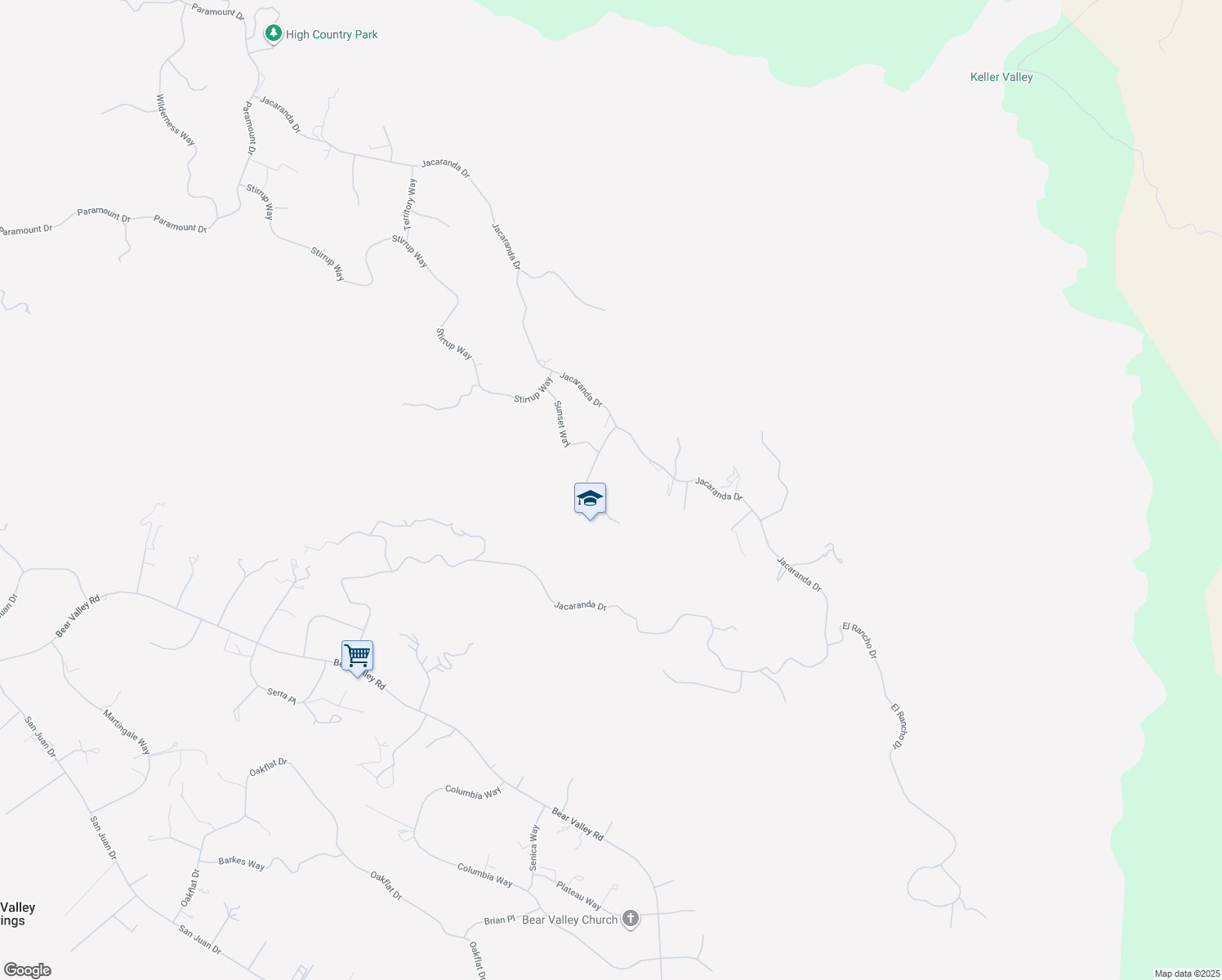 map of restaurants, bars, coffee shops, grocery stores, and more near 26500 Winchester Court in Tehachapi