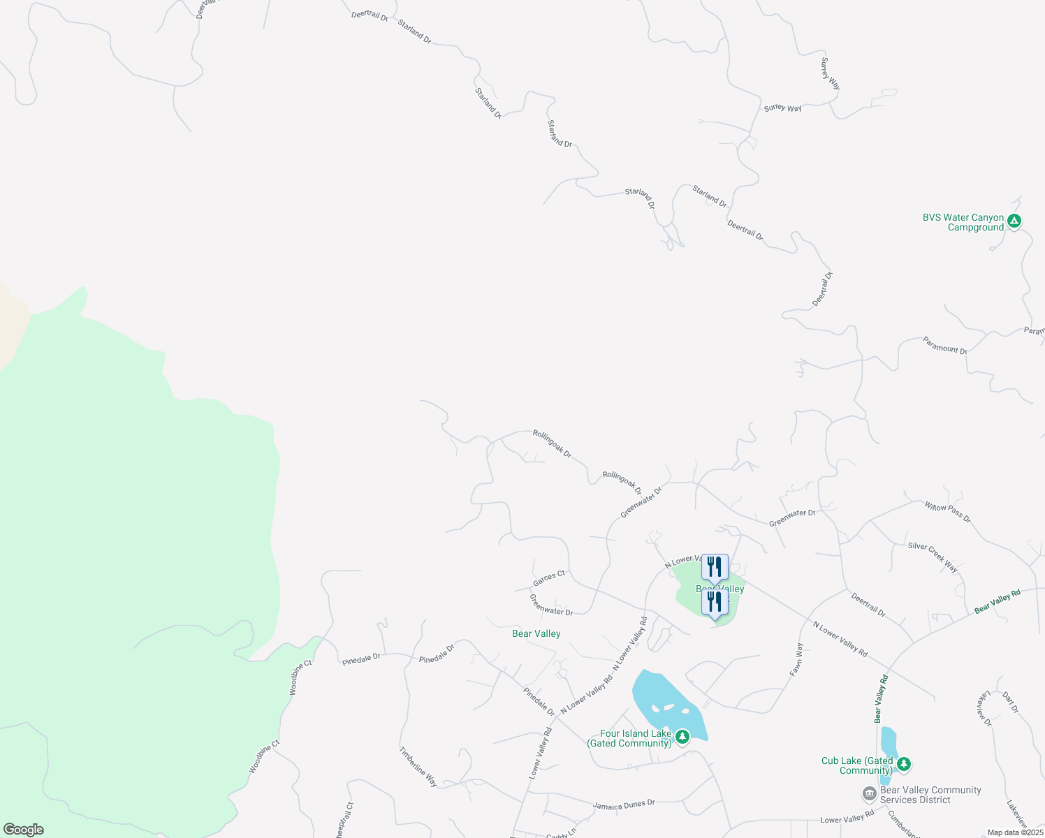 map of restaurants, bars, coffee shops, grocery stores, and more near 30440 Rollingoak Drive in Tehachapi