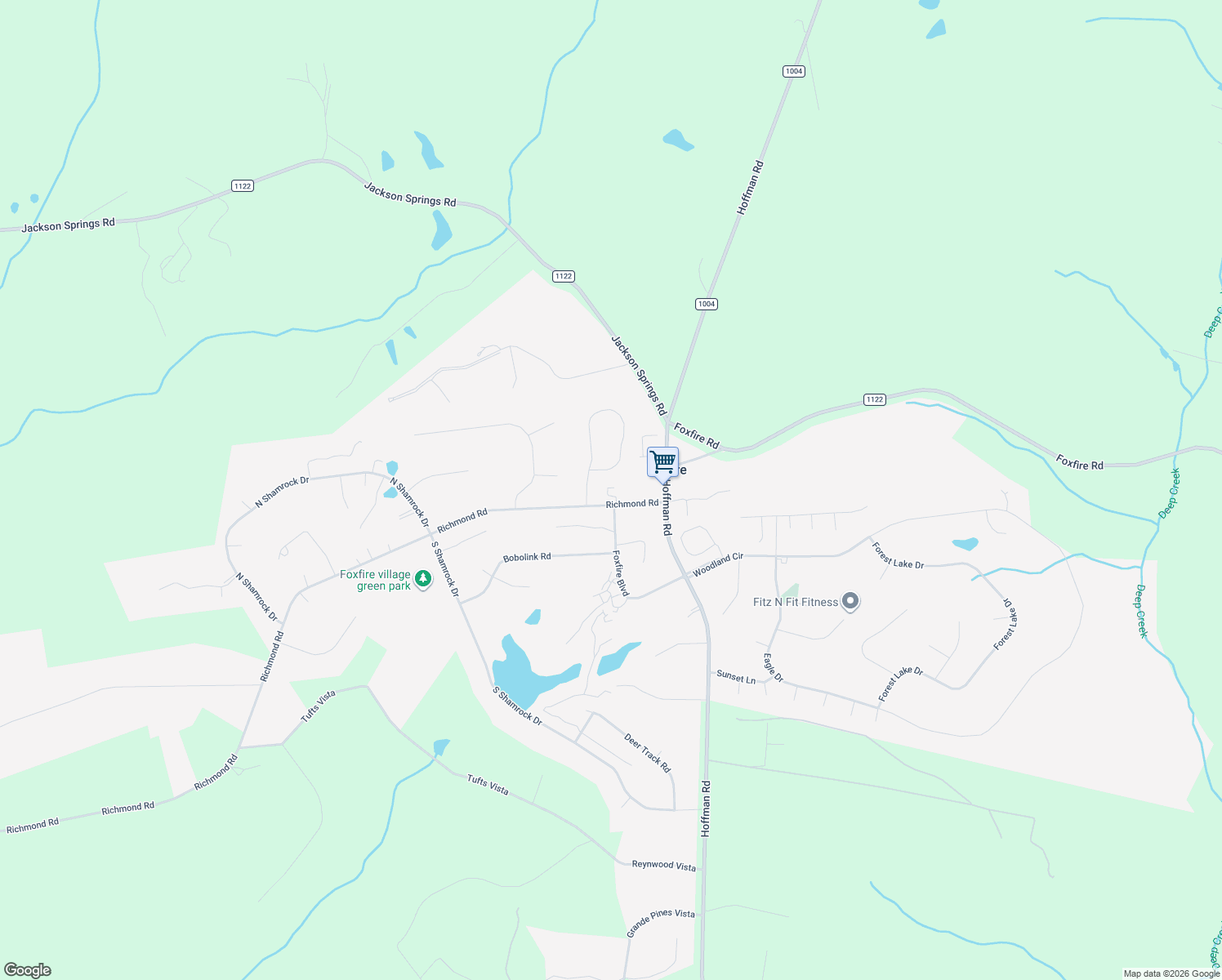 map of restaurants, bars, coffee shops, grocery stores, and more near 24 Richmond Rd in Foxfire