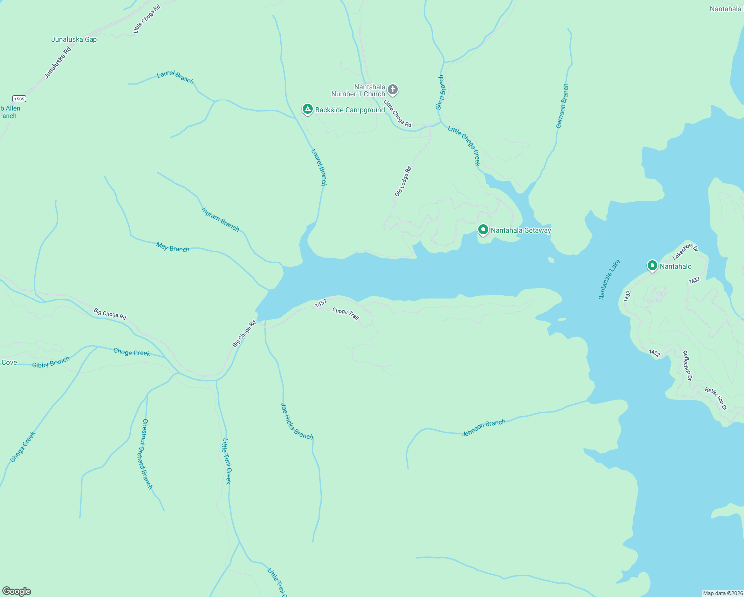 map of restaurants, bars, coffee shops, grocery stores, and more near 3365 Big Choga Road in Topton