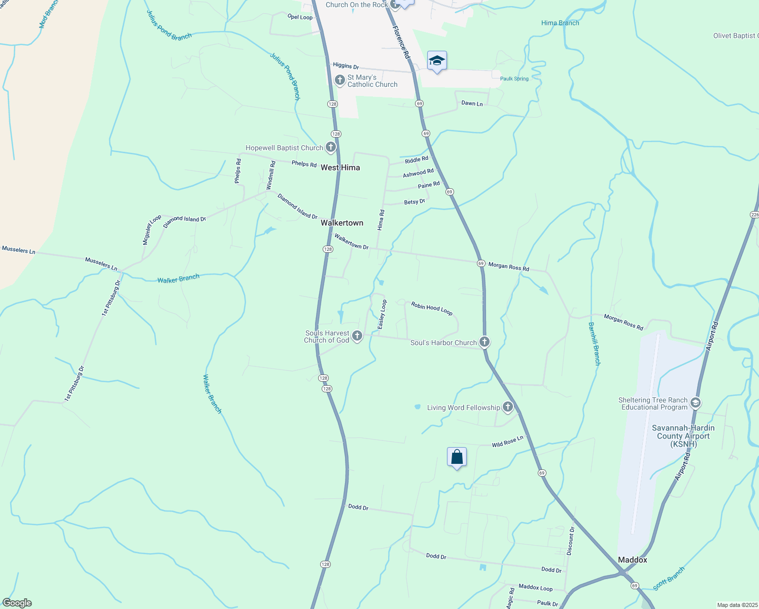 map of restaurants, bars, coffee shops, grocery stores, and more near 300 Easley Loop in Savannah