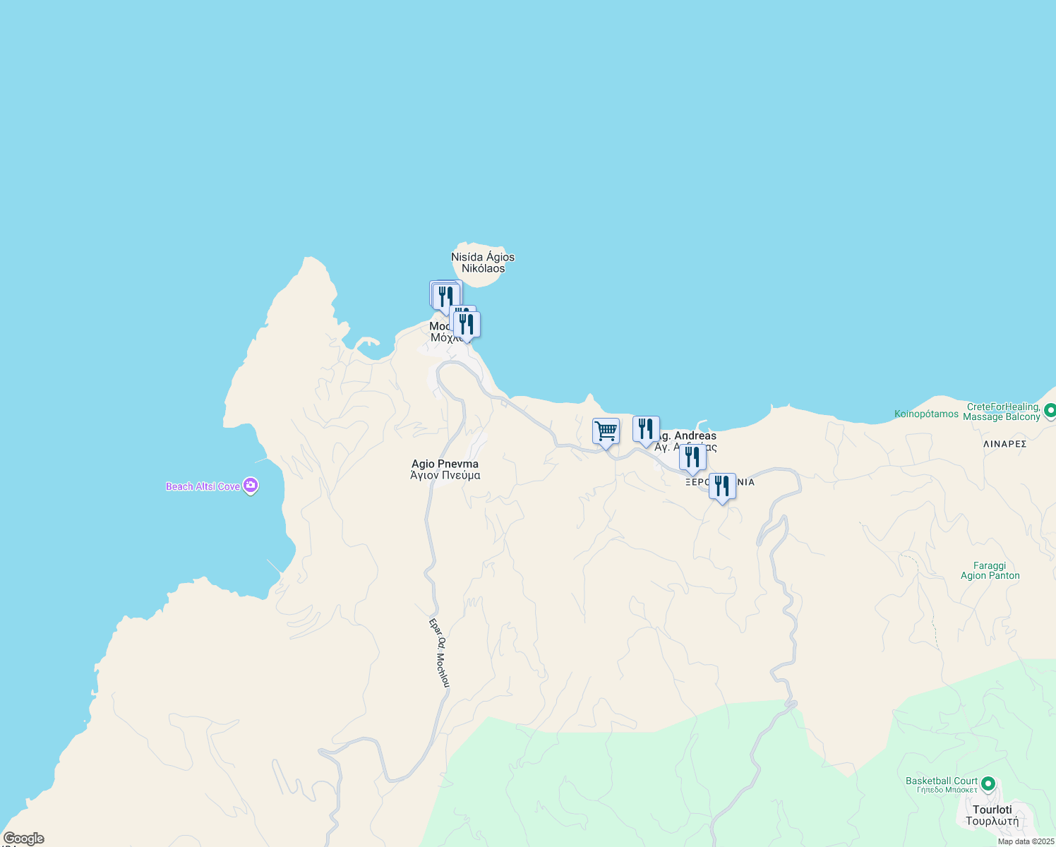 map of restaurants, bars, coffee shops, grocery stores, and more near in 