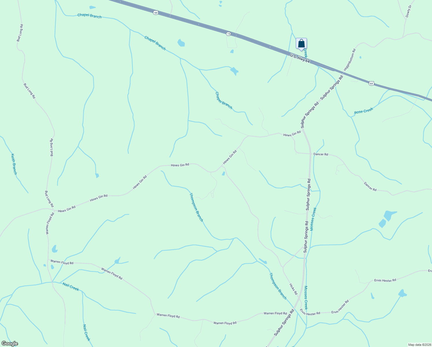 map of restaurants, bars, coffee shops, grocery stores, and more near 898 Hines Gin Road in Selmer