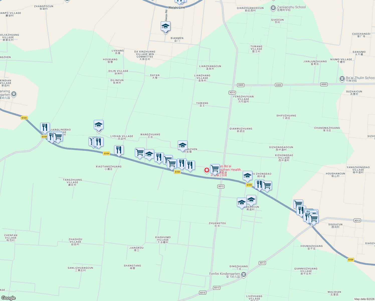 map of restaurants, bars, coffee shops, grocery stores, and more near in Jiaozuo