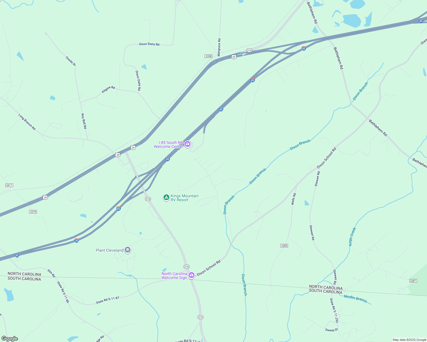 map of restaurants, bars, coffee shops, grocery stores, and more near 218 Jim Patterson Road in Kings Mountain