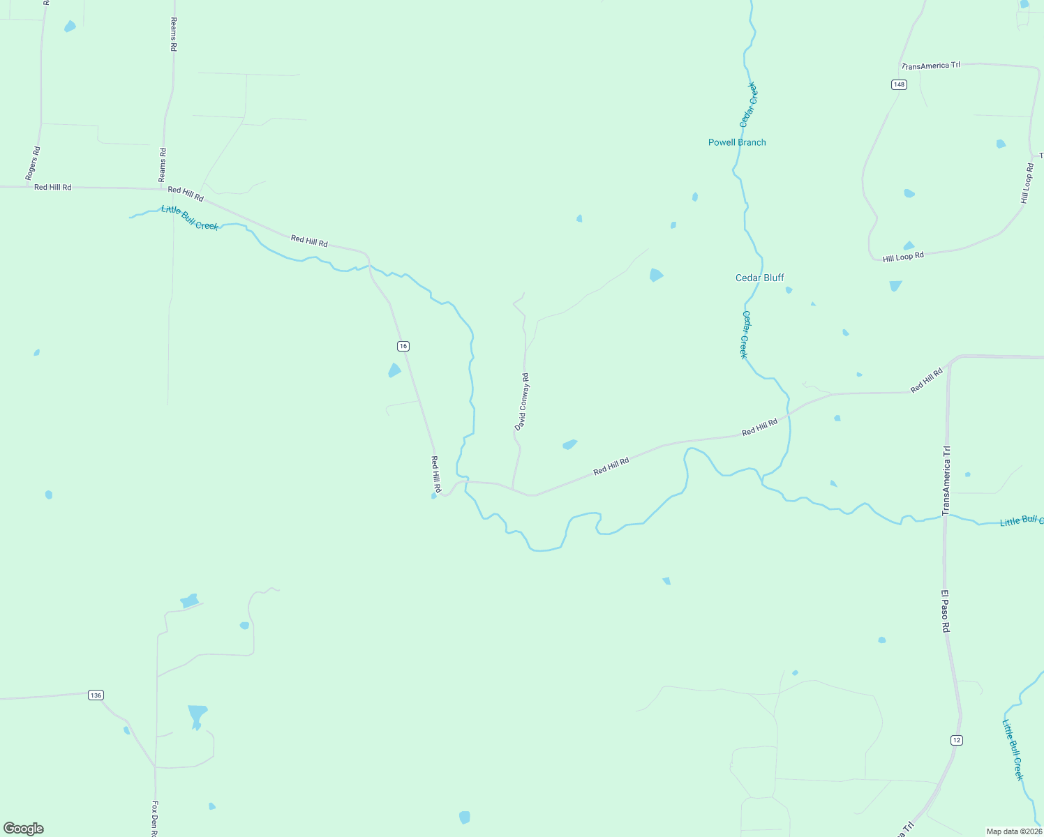 map of restaurants, bars, coffee shops, grocery stores, and more near David Conway Road in Georgetown