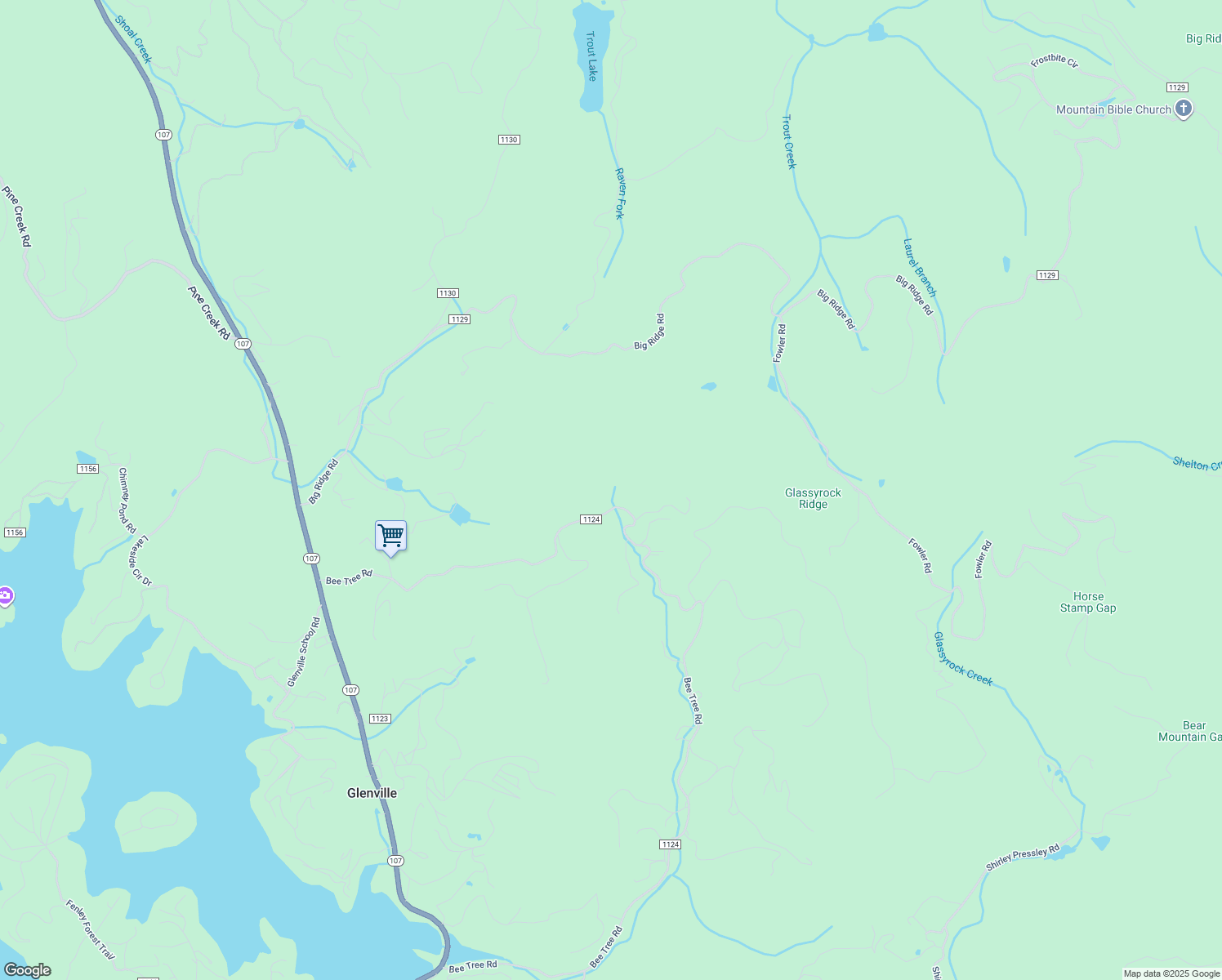 map of restaurants, bars, coffee shops, grocery stores, and more near 1079 Bee Tree Road in Glenville