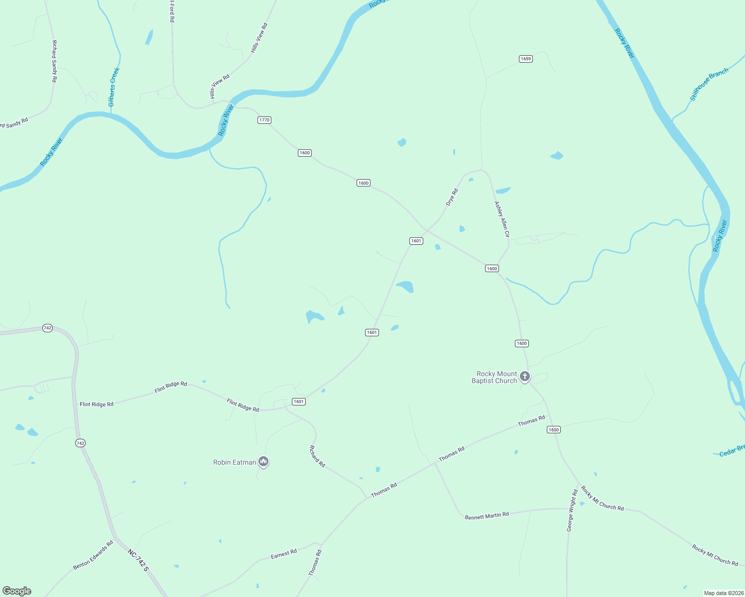 map of restaurants, bars, coffee shops, grocery stores, and more near 474 Drye Road in Polkton