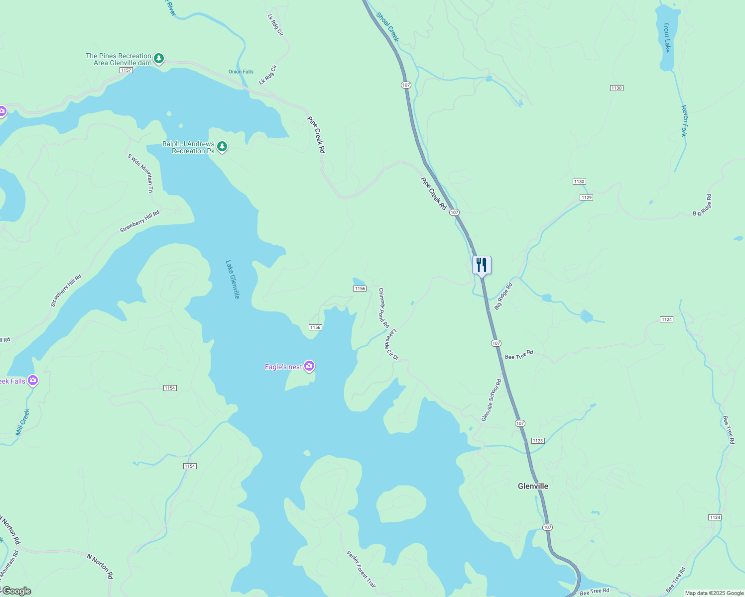 map of restaurants, bars, coffee shops, grocery stores, and more near 240 Lagoon Road in Glenville