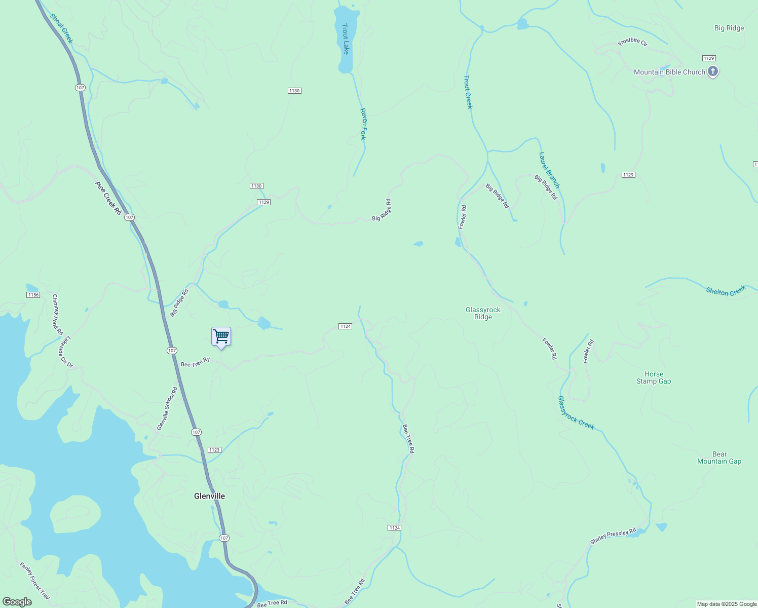map of restaurants, bars, coffee shops, grocery stores, and more near 1079 Bee Tree Road in Glenville