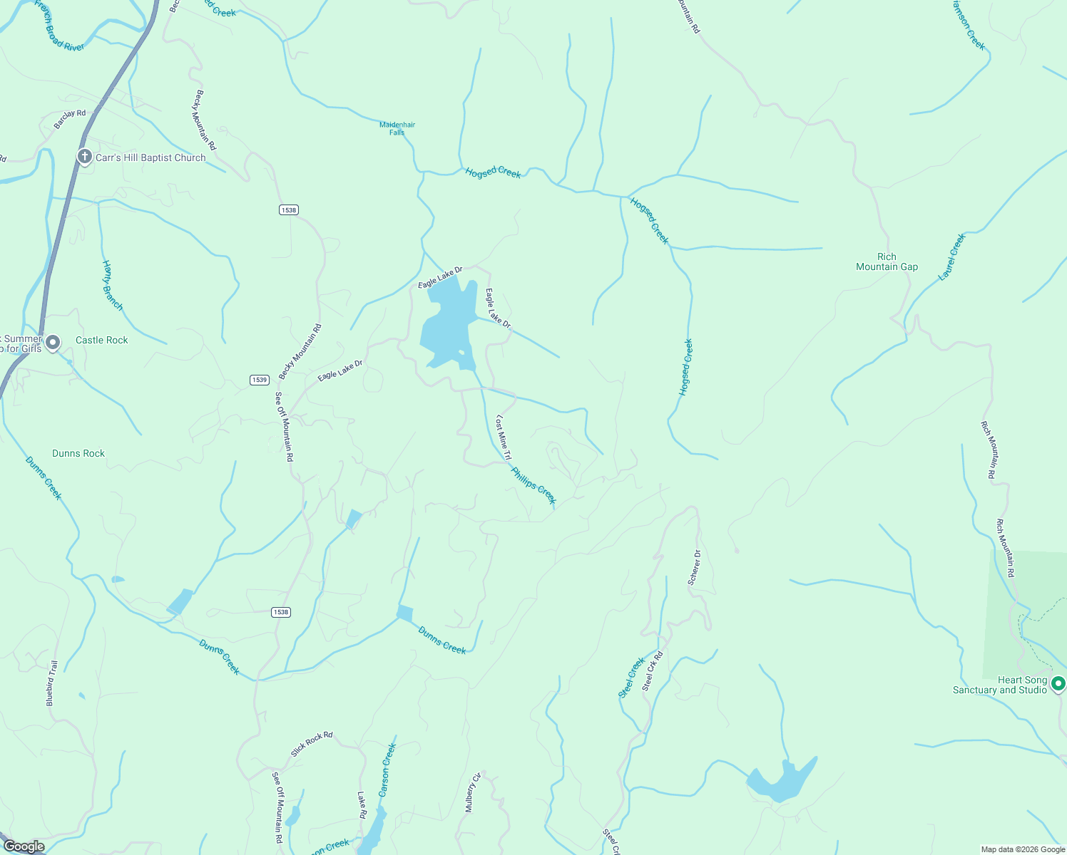 map of restaurants, bars, coffee shops, grocery stores, and more near 282 Walnut Ridge Road in Brevard