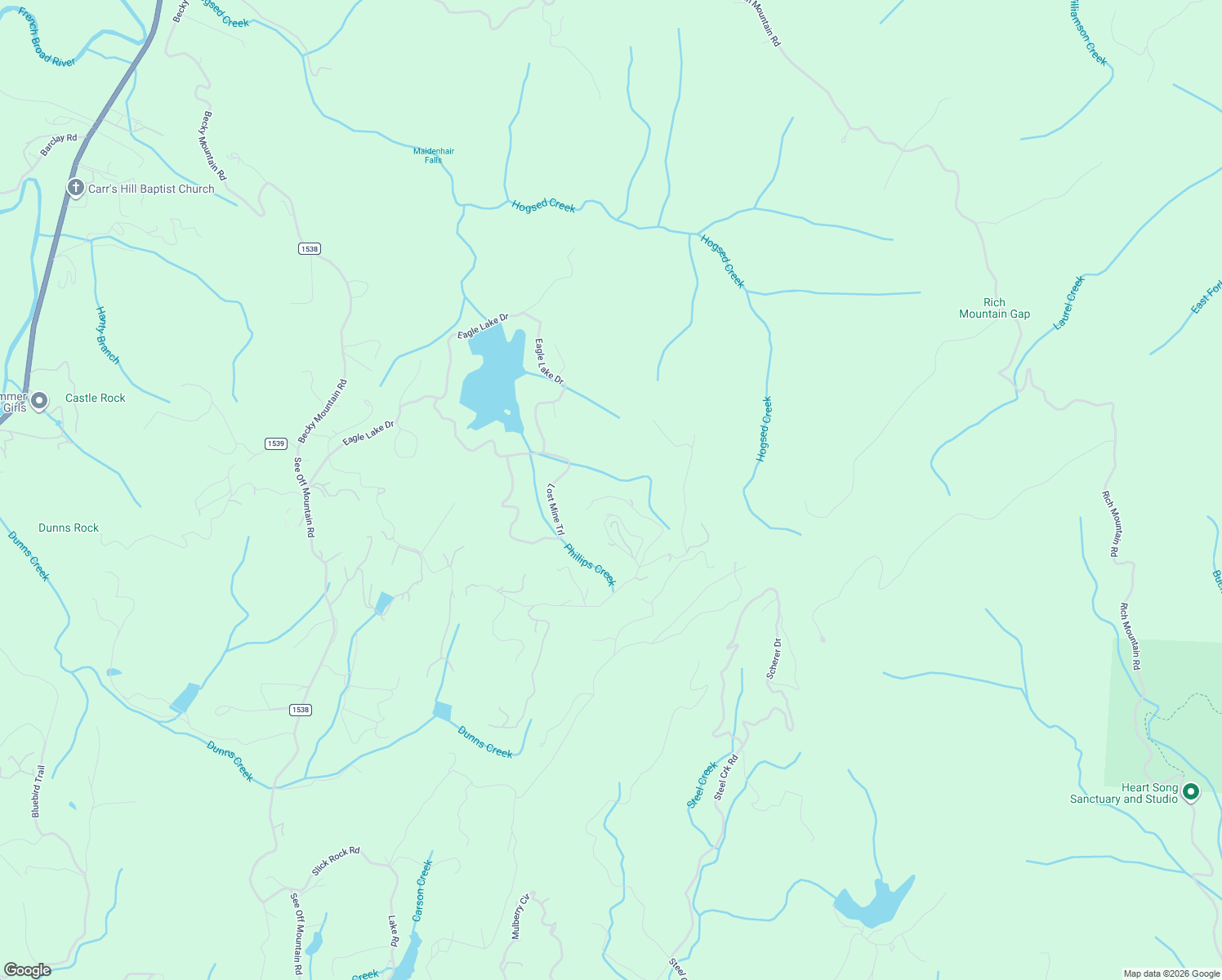 map of restaurants, bars, coffee shops, grocery stores, and more near 730 Lost Mine Trai in Brevard