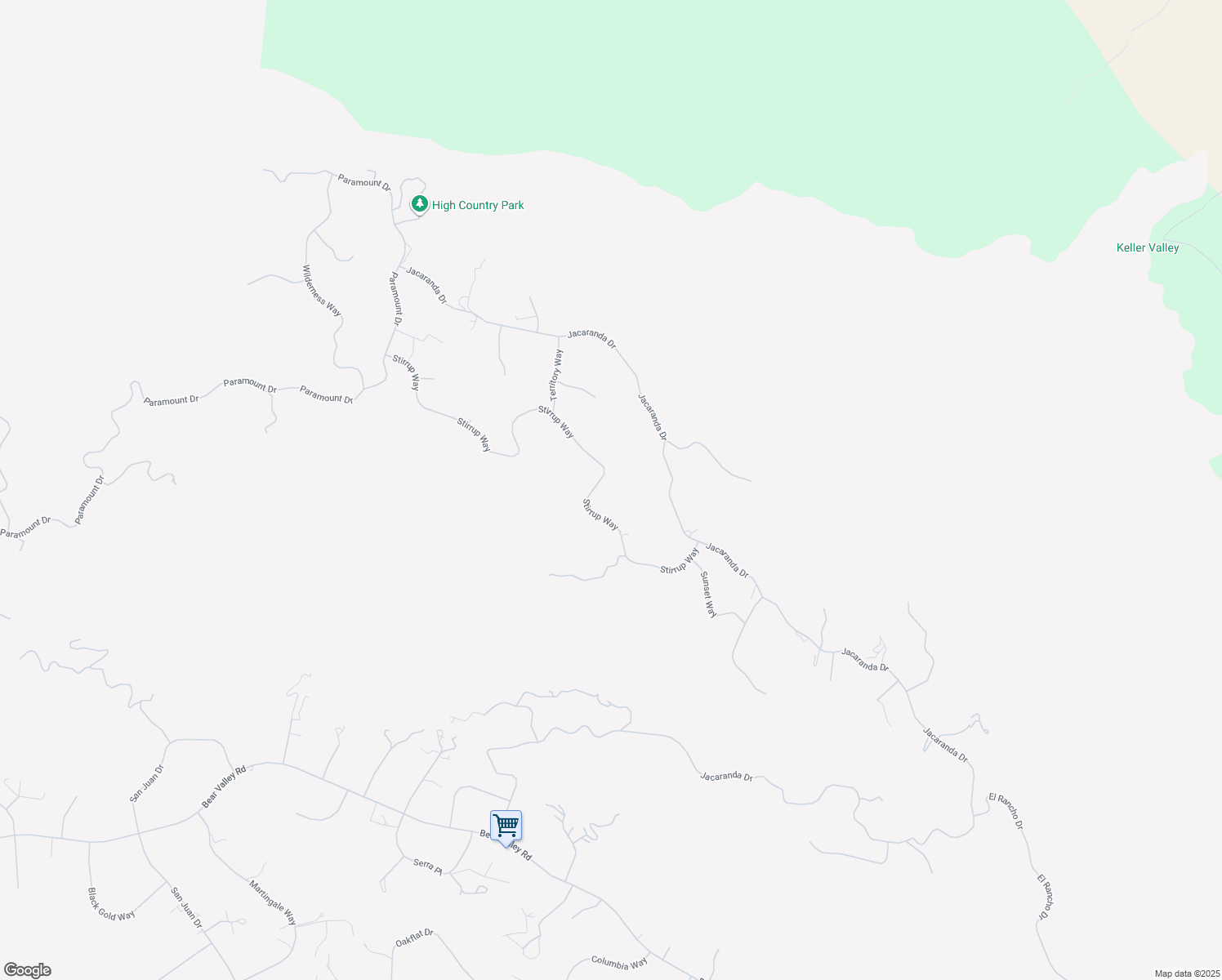 map of restaurants, bars, coffee shops, grocery stores, and more near 26821 Stirrup Way in Tehachapi