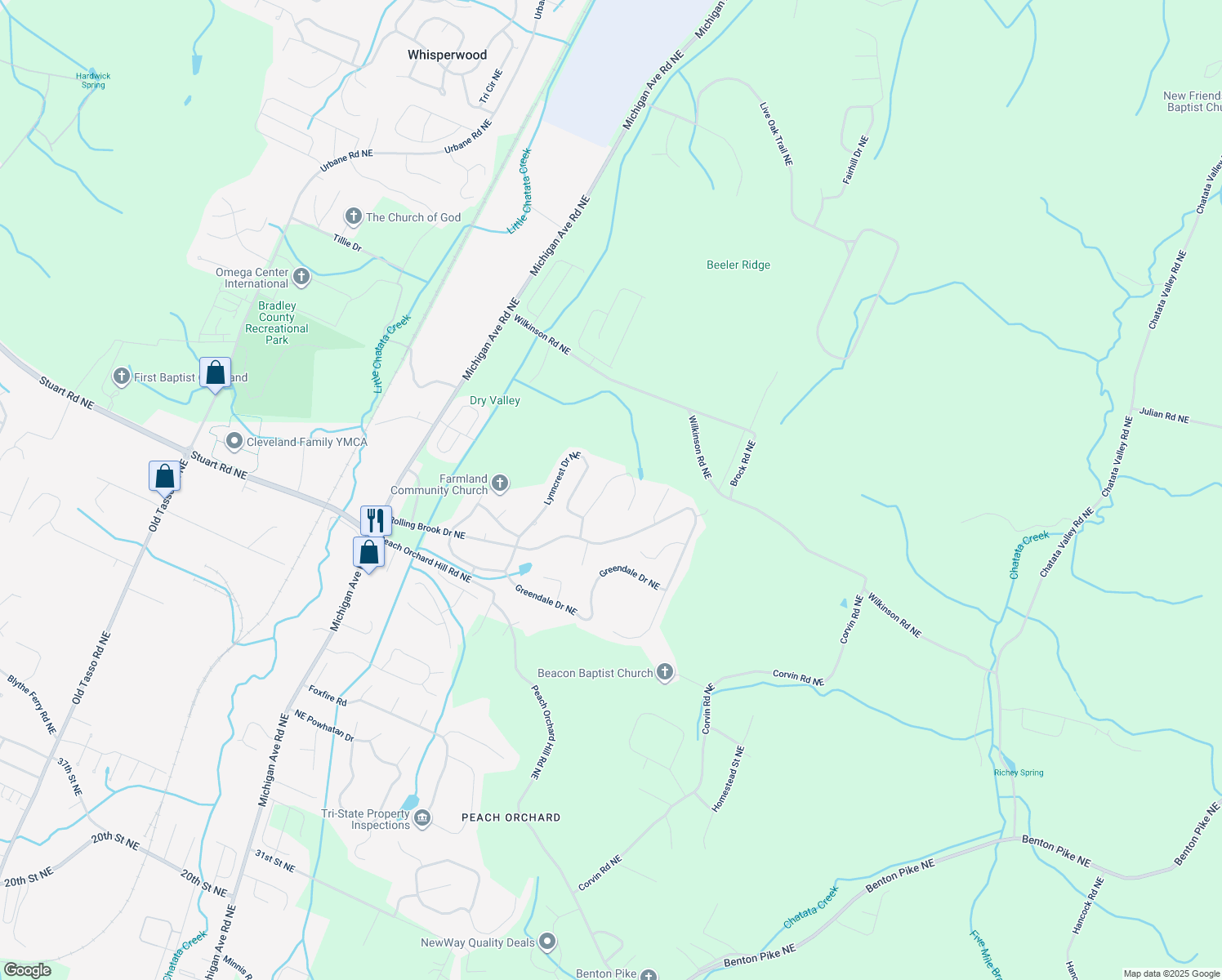 map of restaurants, bars, coffee shops, grocery stores, and more near 3974 Brookcrest Drive in Cleveland