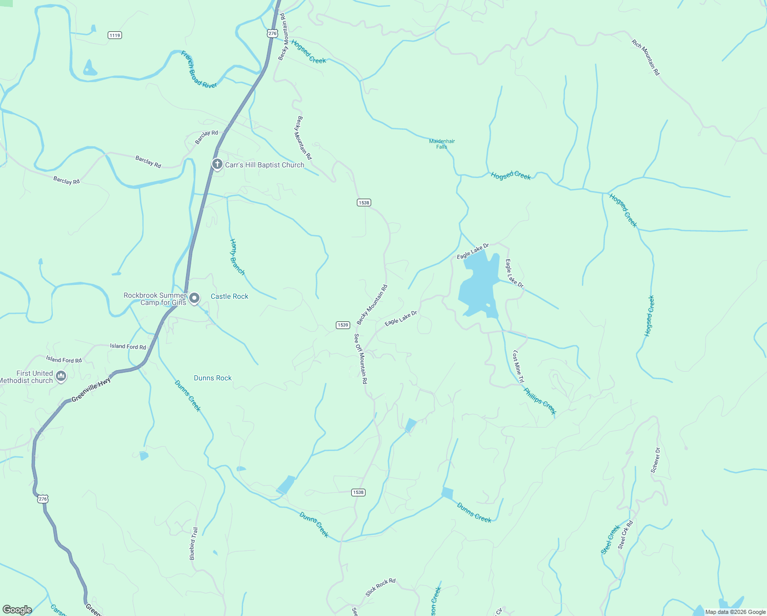 map of restaurants, bars, coffee shops, grocery stores, and more near 1577-1999 Becky Mountain Road in Brevard