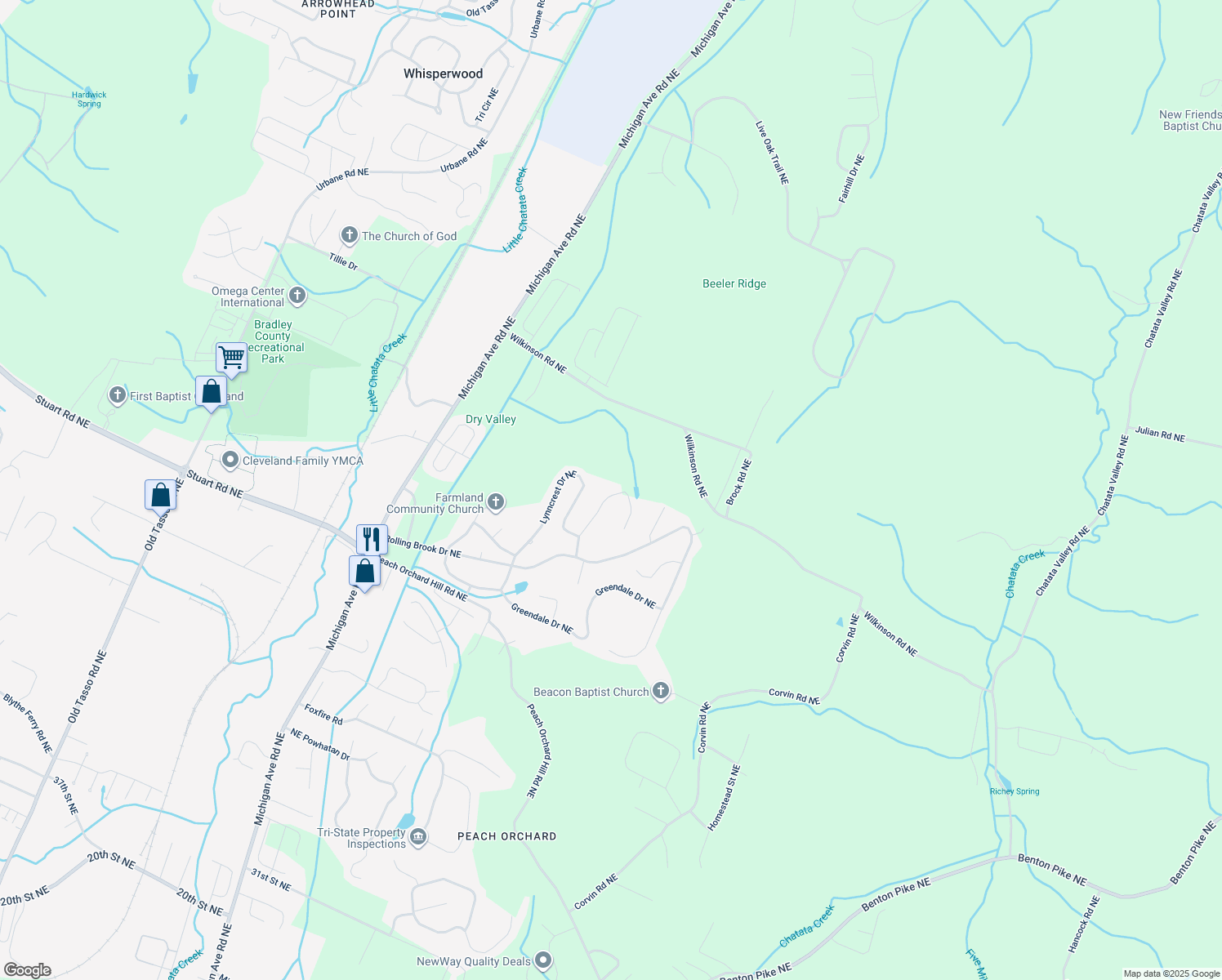 map of restaurants, bars, coffee shops, grocery stores, and more near 3974 Brookcrest Drive in Cleveland