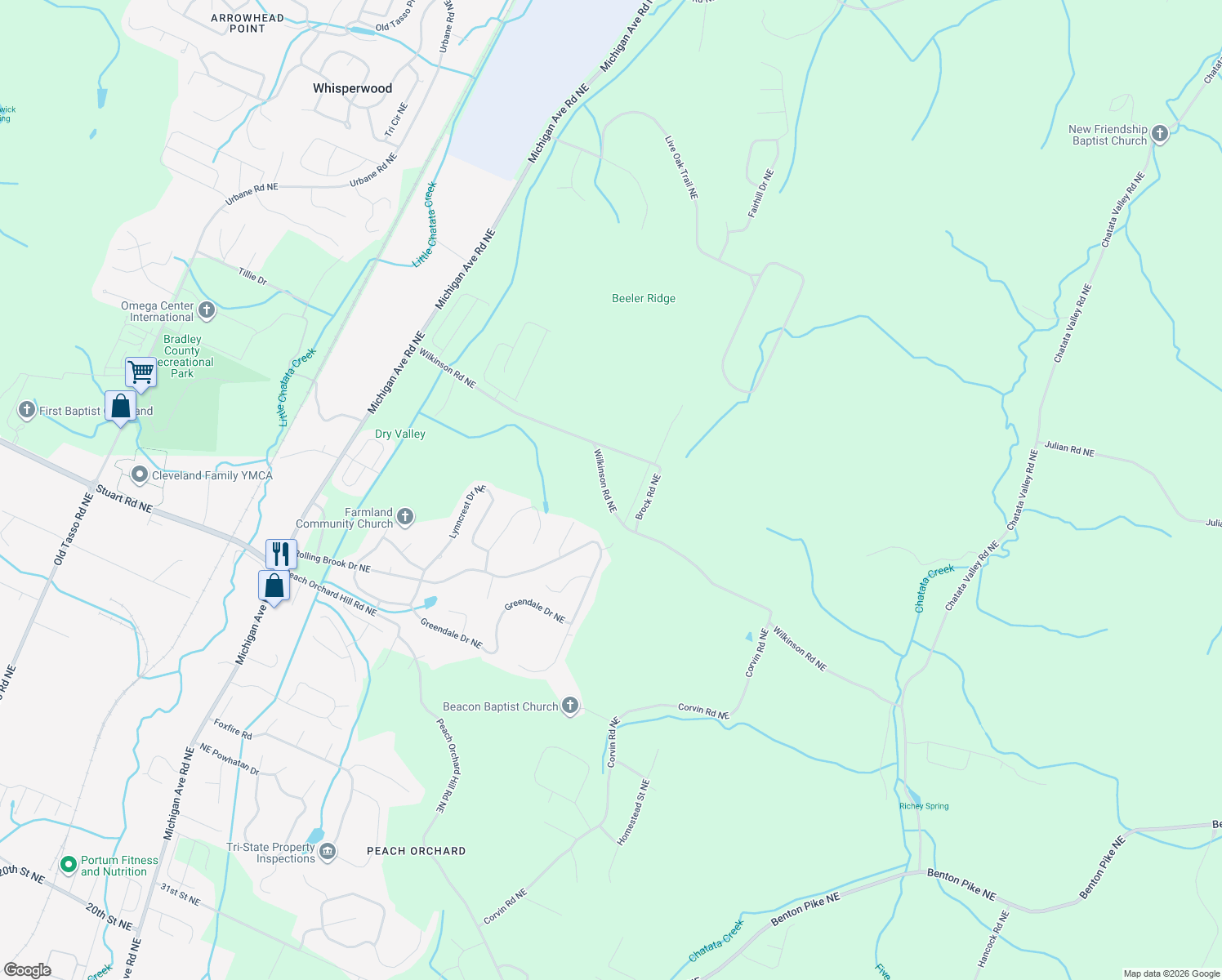 map of restaurants, bars, coffee shops, grocery stores, and more near 503 Wilkinson Rd NE in Cleveland