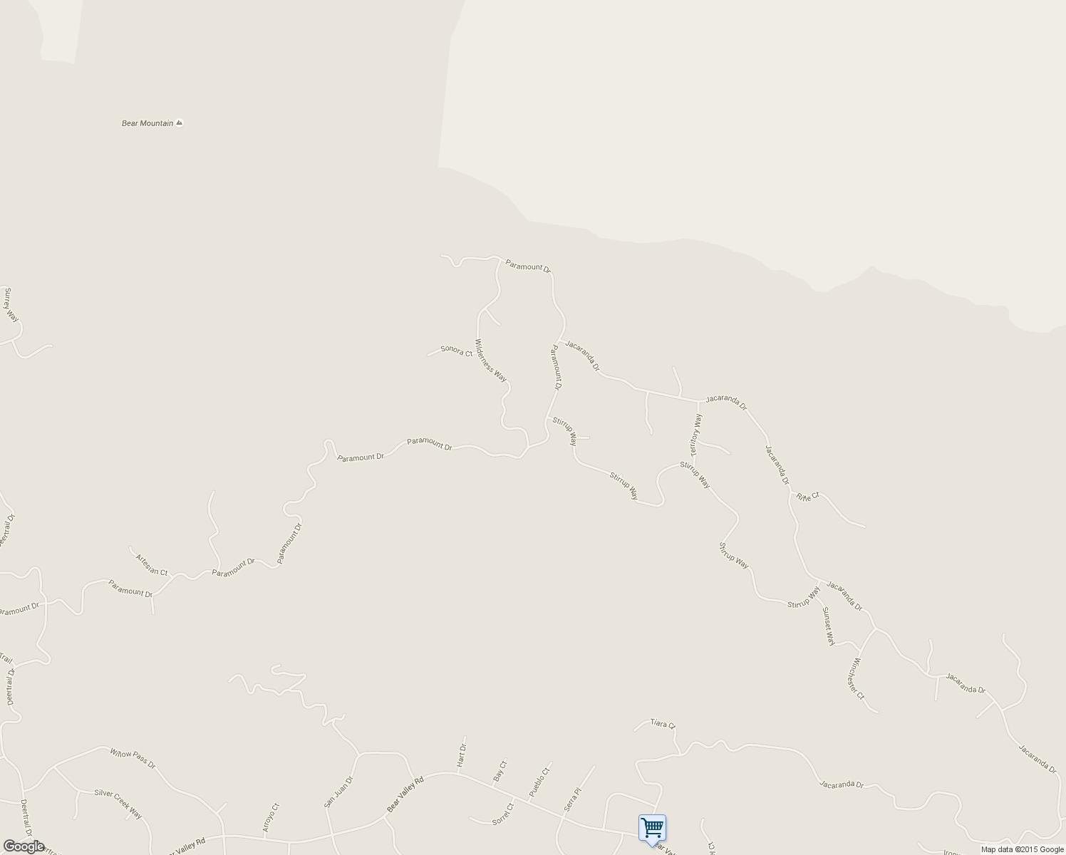 map of restaurants, bars, coffee shops, grocery stores, and more near 25501 Paramount Drive in Tehachapi