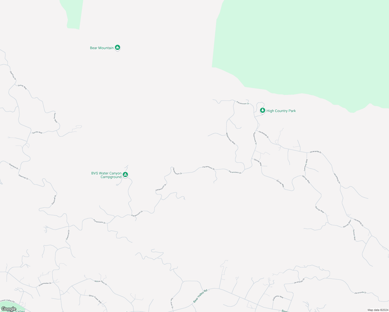 map of restaurants, bars, coffee shops, grocery stores, and more near 25301 Paramount Drive in Tehachapi