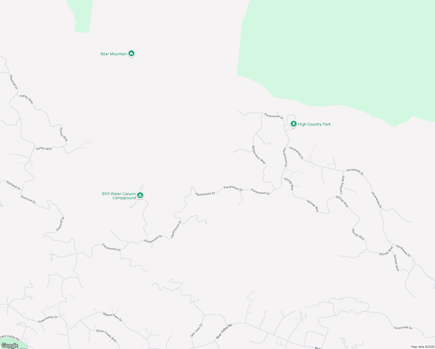 map of restaurants, bars, coffee shops, grocery stores, and more near 25301 Paramount Drive in Tehachapi