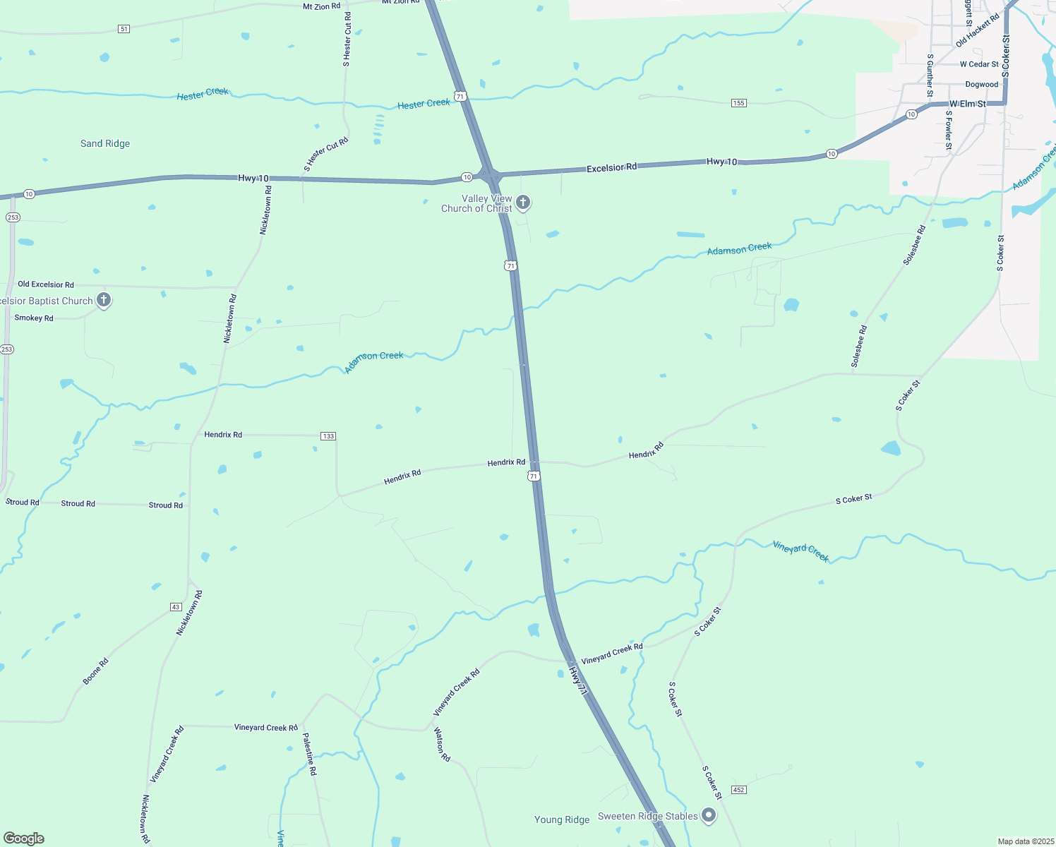 map of restaurants, bars, coffee shops, grocery stores, and more near U.S. 71 in Greenwood