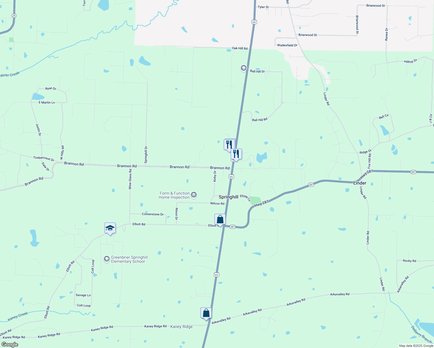 map of restaurants, bars, coffee shops, grocery stores, and more near 3 Kirby Road in Greenbrier
