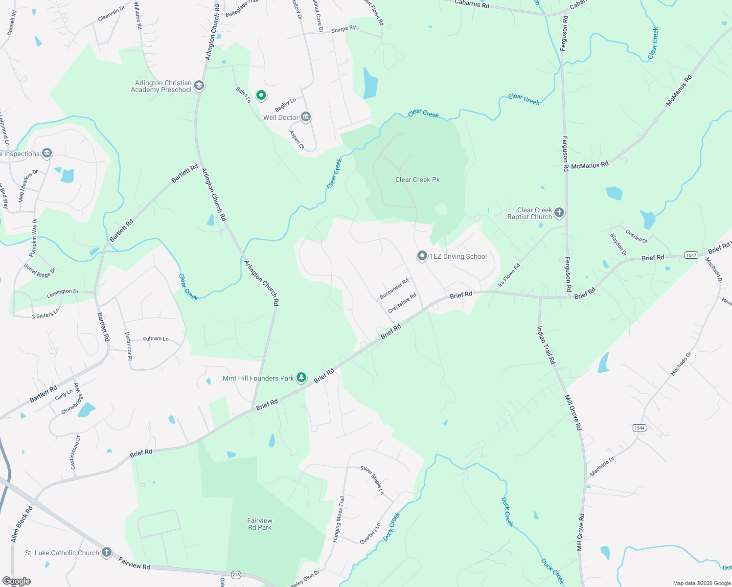 map of restaurants, bars, coffee shops, grocery stores, and more near 8513 Lochinvar Dr in Charlotte