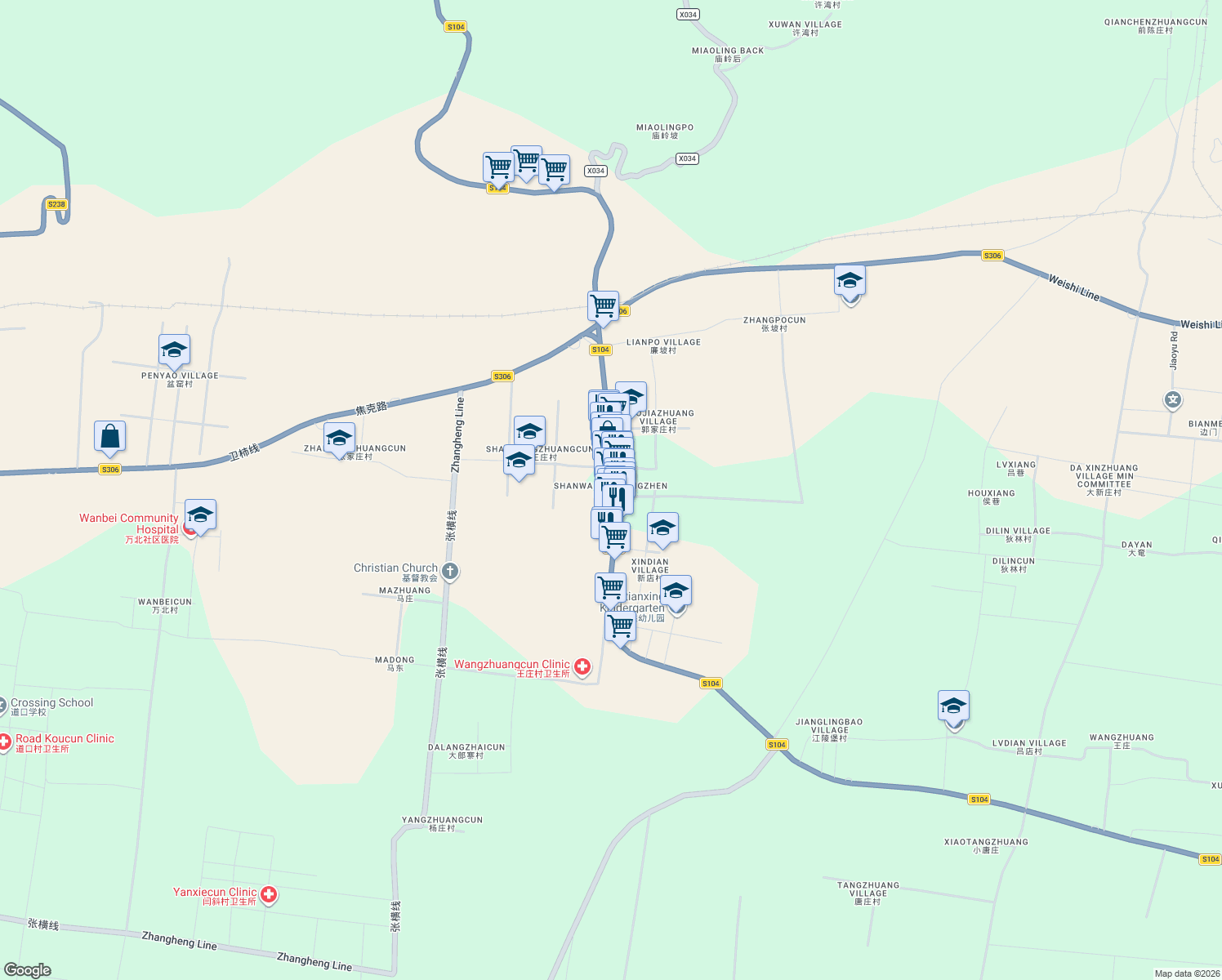 map of restaurants, bars, coffee shops, grocery stores, and more near in Jiaozuo