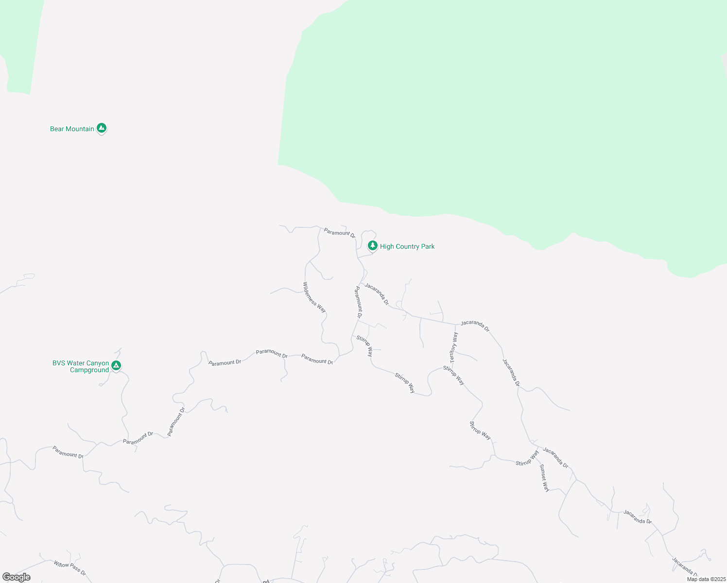 map of restaurants, bars, coffee shops, grocery stores, and more near 25701 Paramount Drive in Tehachapi