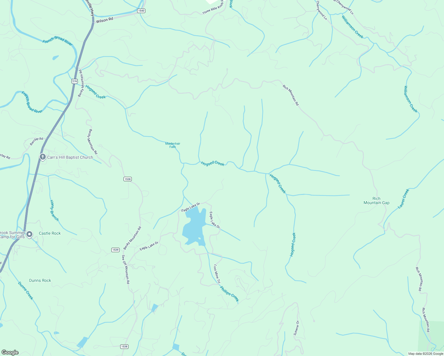 map of restaurants, bars, coffee shops, grocery stores, and more near 185 Old Spring Road in Brevard