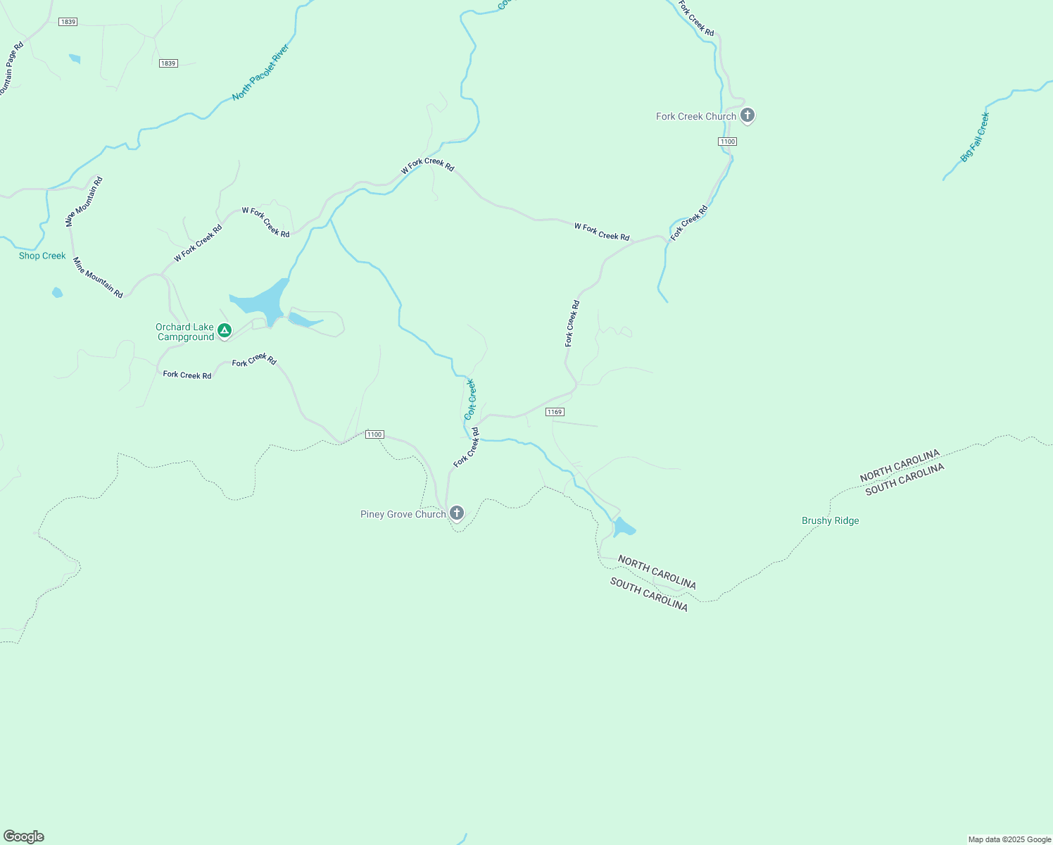 map of restaurants, bars, coffee shops, grocery stores, and more near 30 Homestead Lane in Saluda