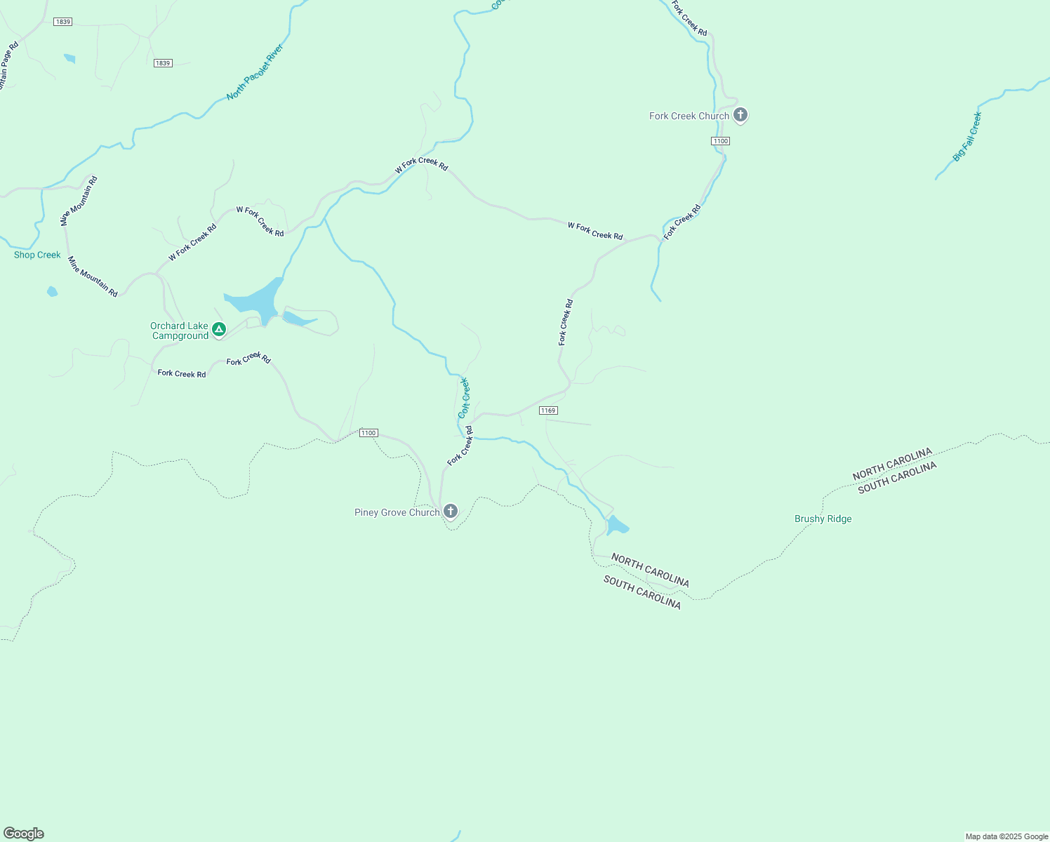 map of restaurants, bars, coffee shops, grocery stores, and more near 30 Homestead Lane in Saluda