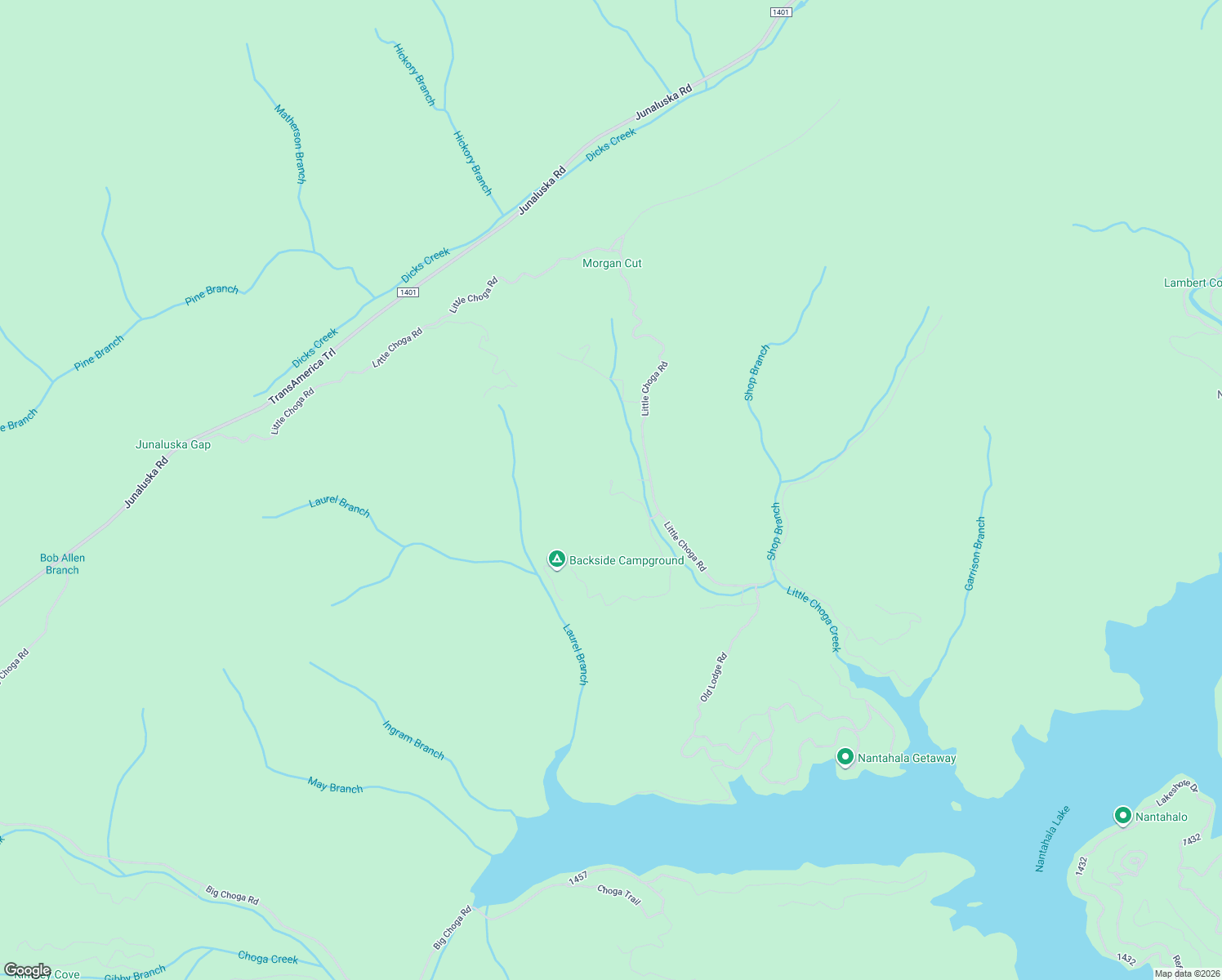 map of restaurants, bars, coffee shops, grocery stores, and more near 2501 Little Choga Rd in Topton
