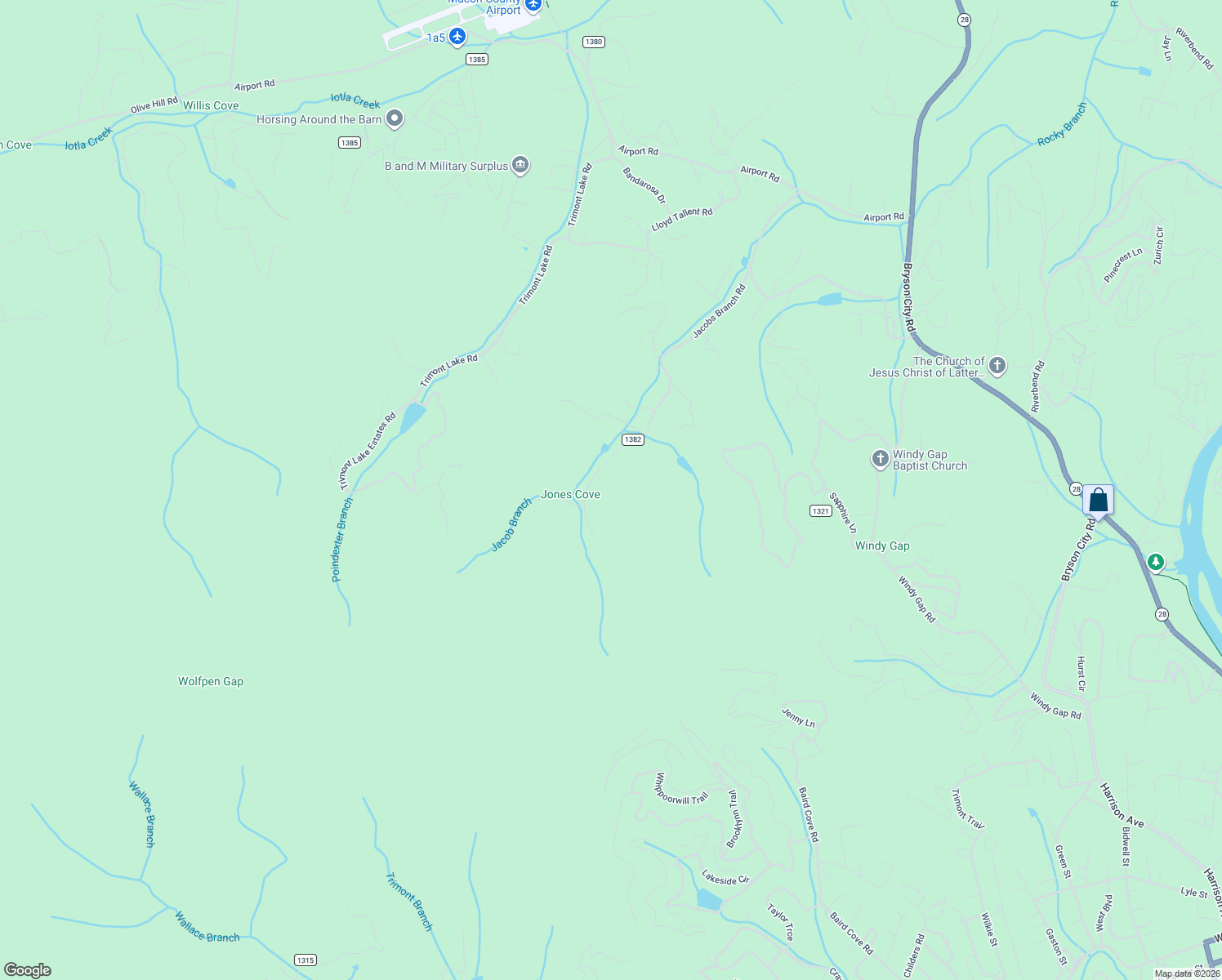 map of restaurants, bars, coffee shops, grocery stores, and more near 1120 Jacobs Branch Road in Franklin