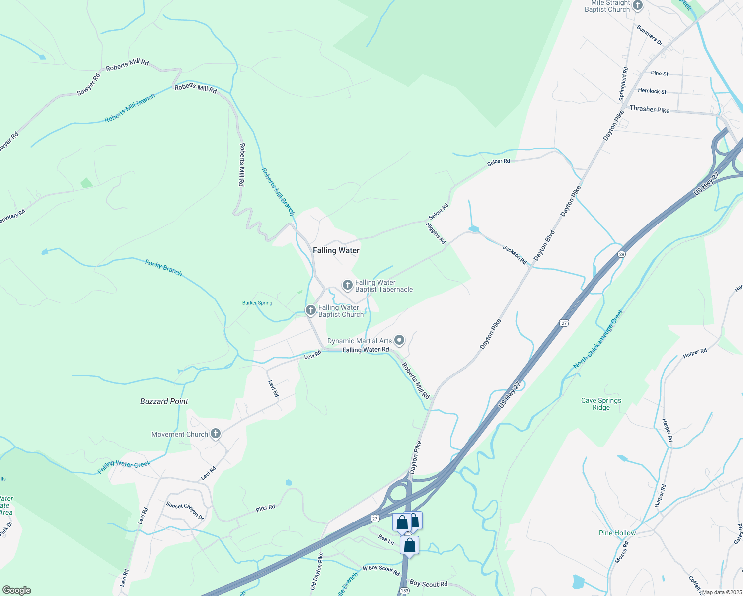 map of restaurants, bars, coffee shops, grocery stores, and more near 508 Jackson Rd in Hixson